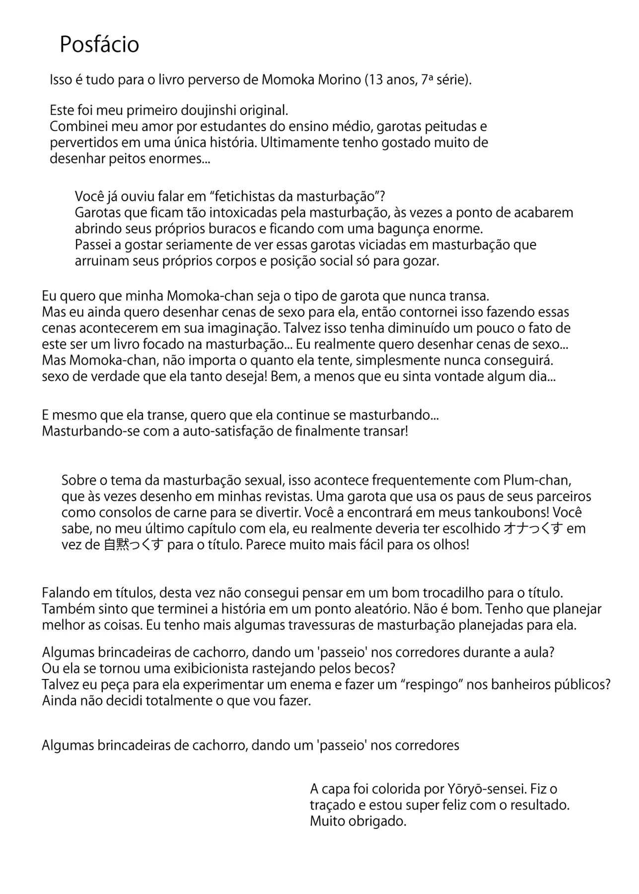 Colegial Pervertida Masturbando em Público - Momoka e seus Brinquedos em Hentai HQ Brasileiro