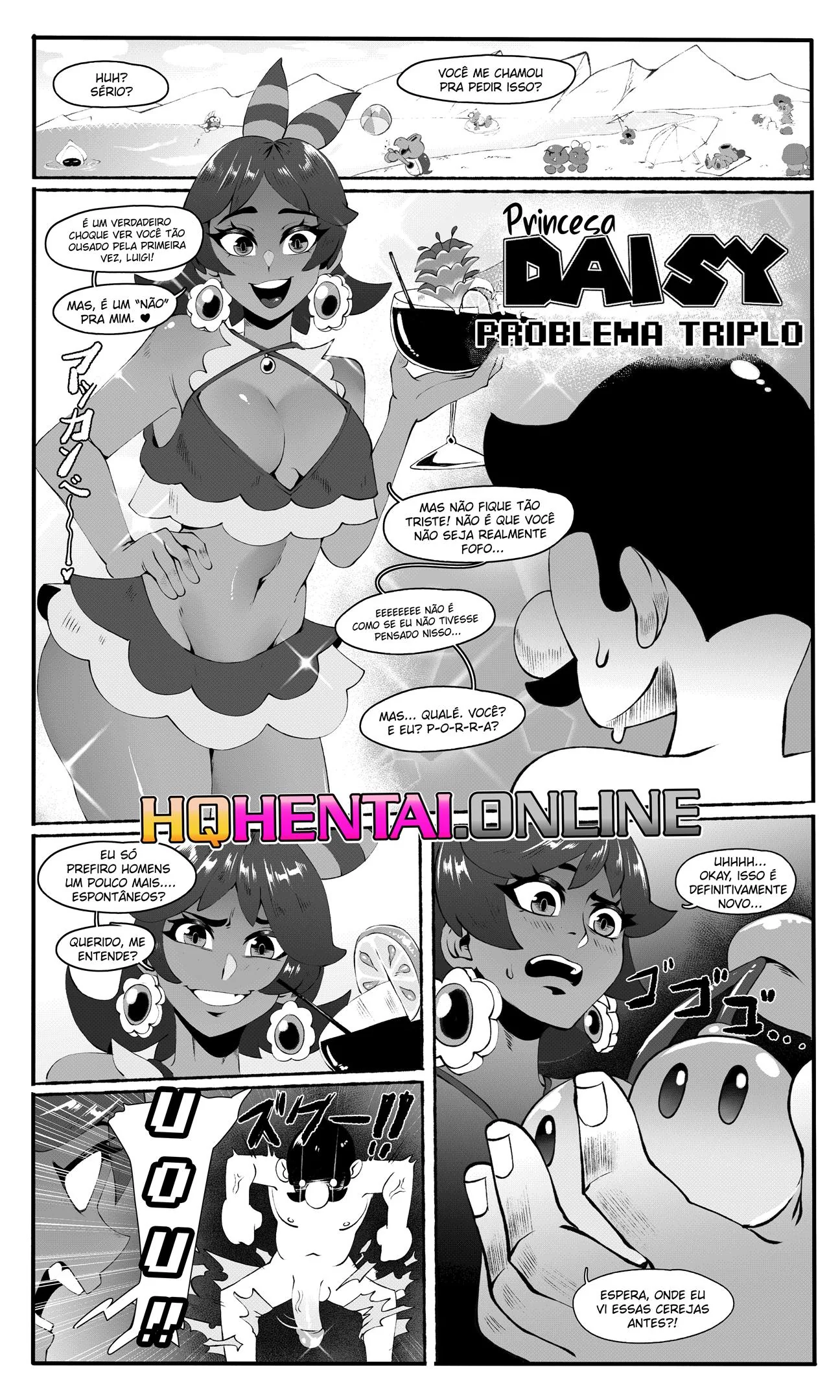 Daisy e Luigi: A Praia do Prazer em Hentai HQ Brasileiro