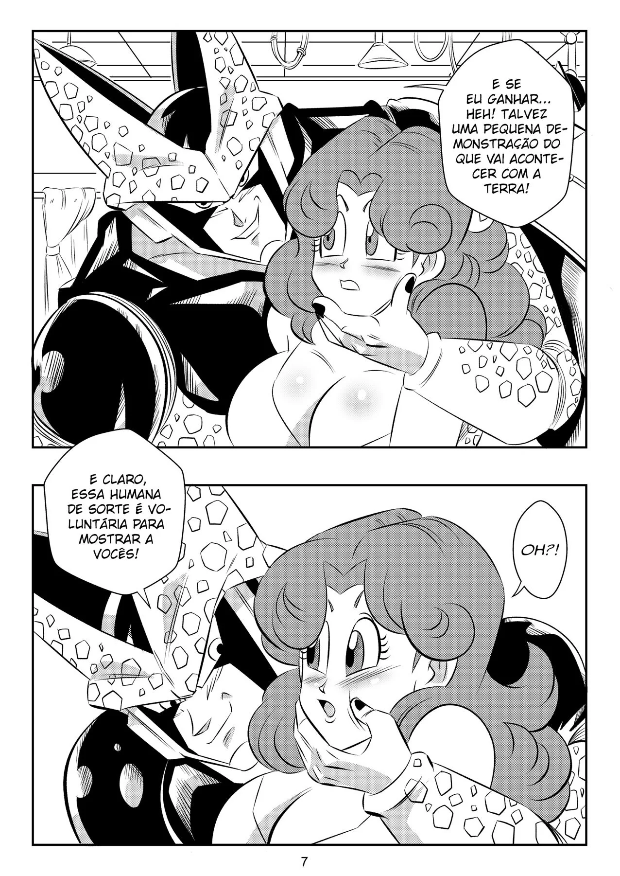 Desafio do Cell na TV - Piranha fica na mira da piroca do vilão em hentai HQ Desafio do Cell na TV - Piranha fica na mira da piroca do vilão em hentai HQ