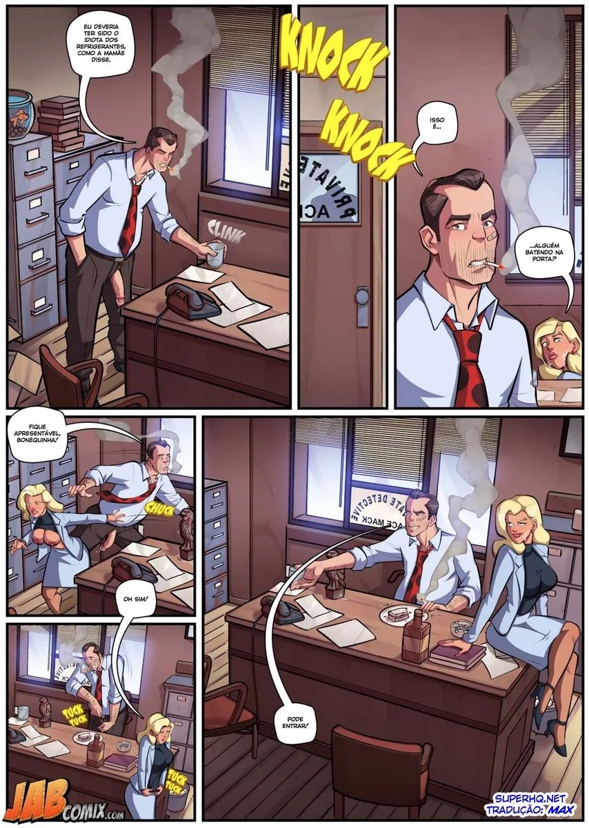 Detetive particular vai encarar uma investigação cheia de piroca e buceta em hentai HQ Brasileiro