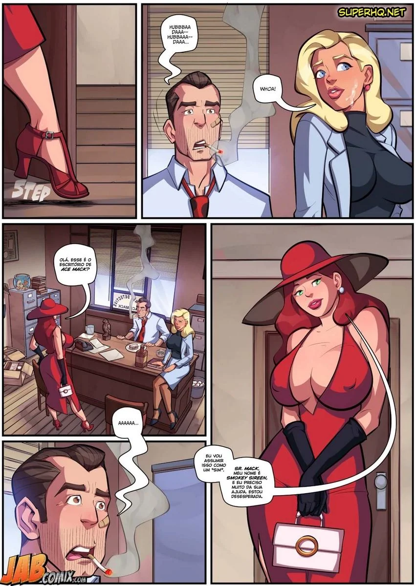 Detetive particular vai encarar uma investigação cheia de piroca e buceta em hentai HQ Brasileiro