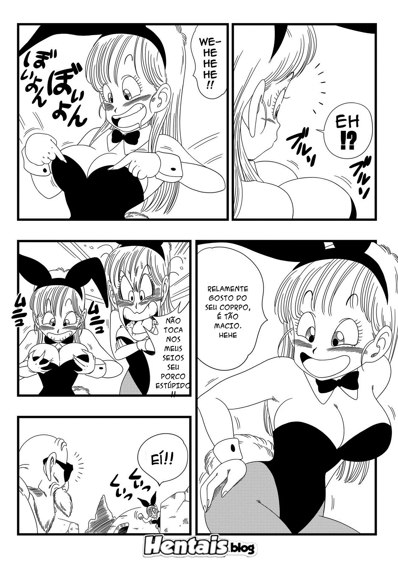 Dragon Ball Hentai: Bulma Coelhinha Libera Peitos em Troca da Dragon Ball - Em HQ Brasileiro