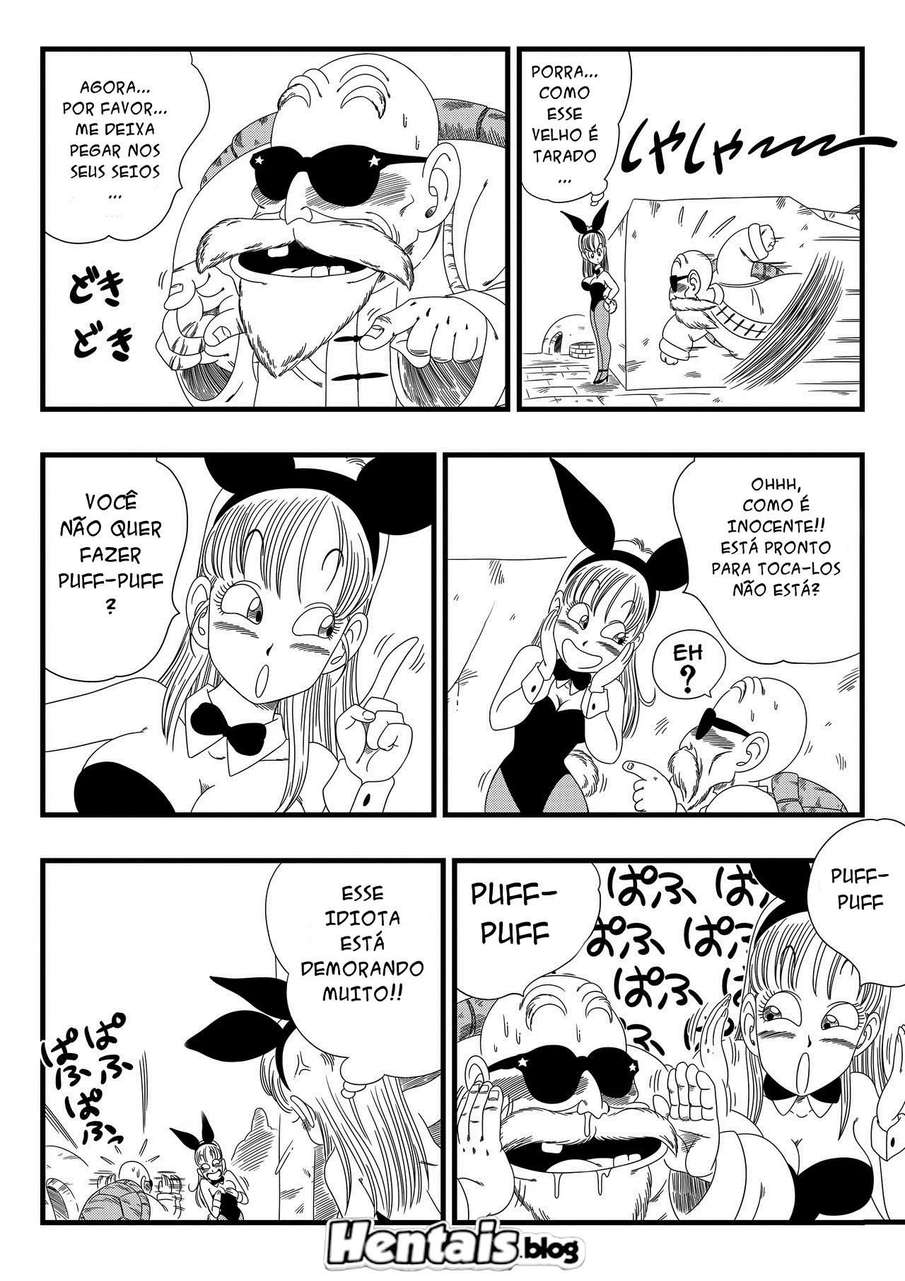 Dragon Ball Hentai: Bulma Coelhinha Libera Peitos em Troca da Dragon Ball - Em HQ Brasileiro