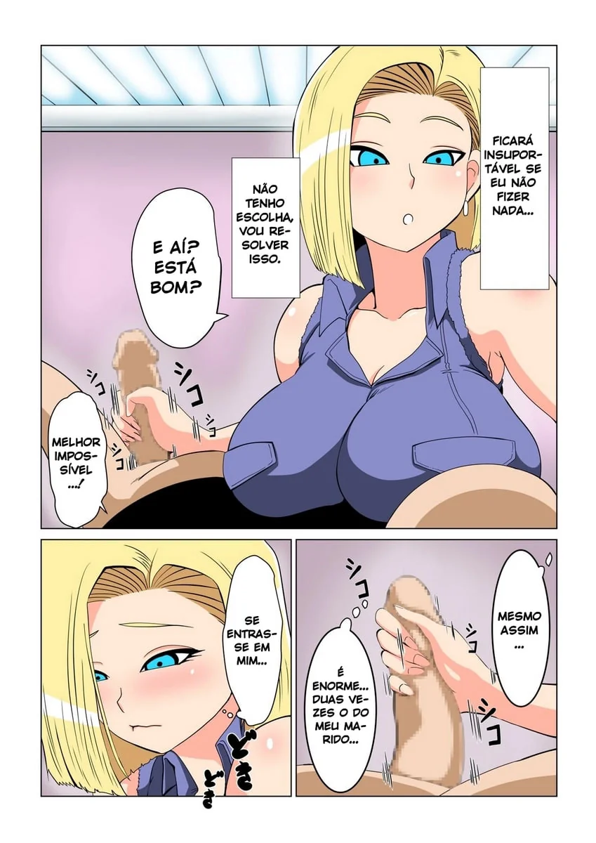 Dragon Ball Hentai: Mestre Kame Arromba Buceta da Piranha da Androide 18 em HQ Brasileiro