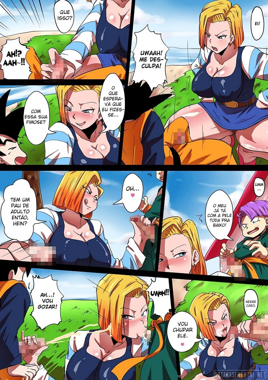 Dragon Ball Hentai: Suruba com Androide 18 em HQ Brasileiro