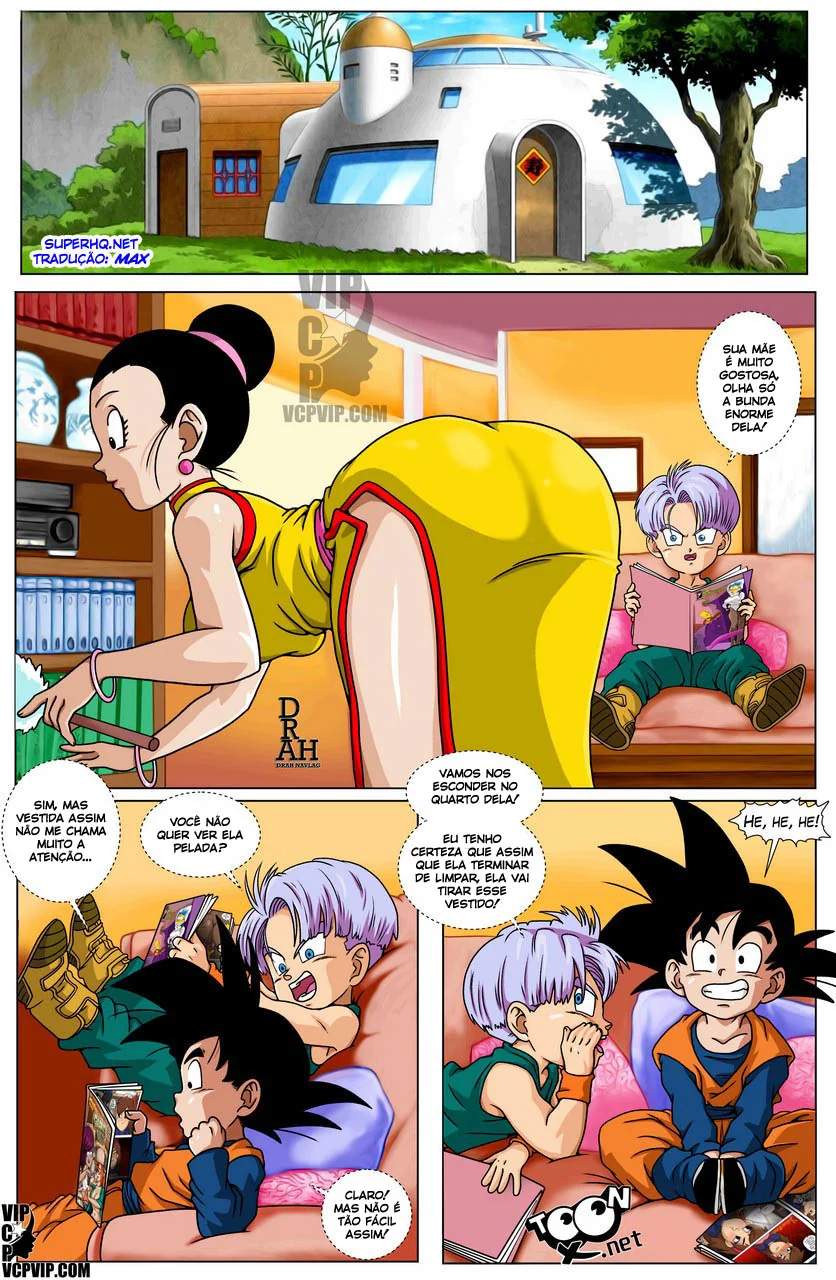 Dragon Ball Pornô: Kamehasutra - Espiando a Piranha da Chi Chi se Trocar em HQ Brasileiro