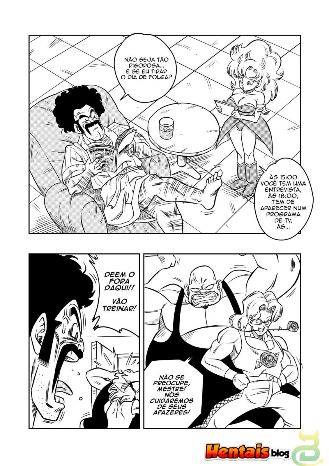 Dragon Ball Z Hentai: Treinamento Secreto do Senhor Satã - Fodendo a Piiza em Hentai HQ Brasileiro