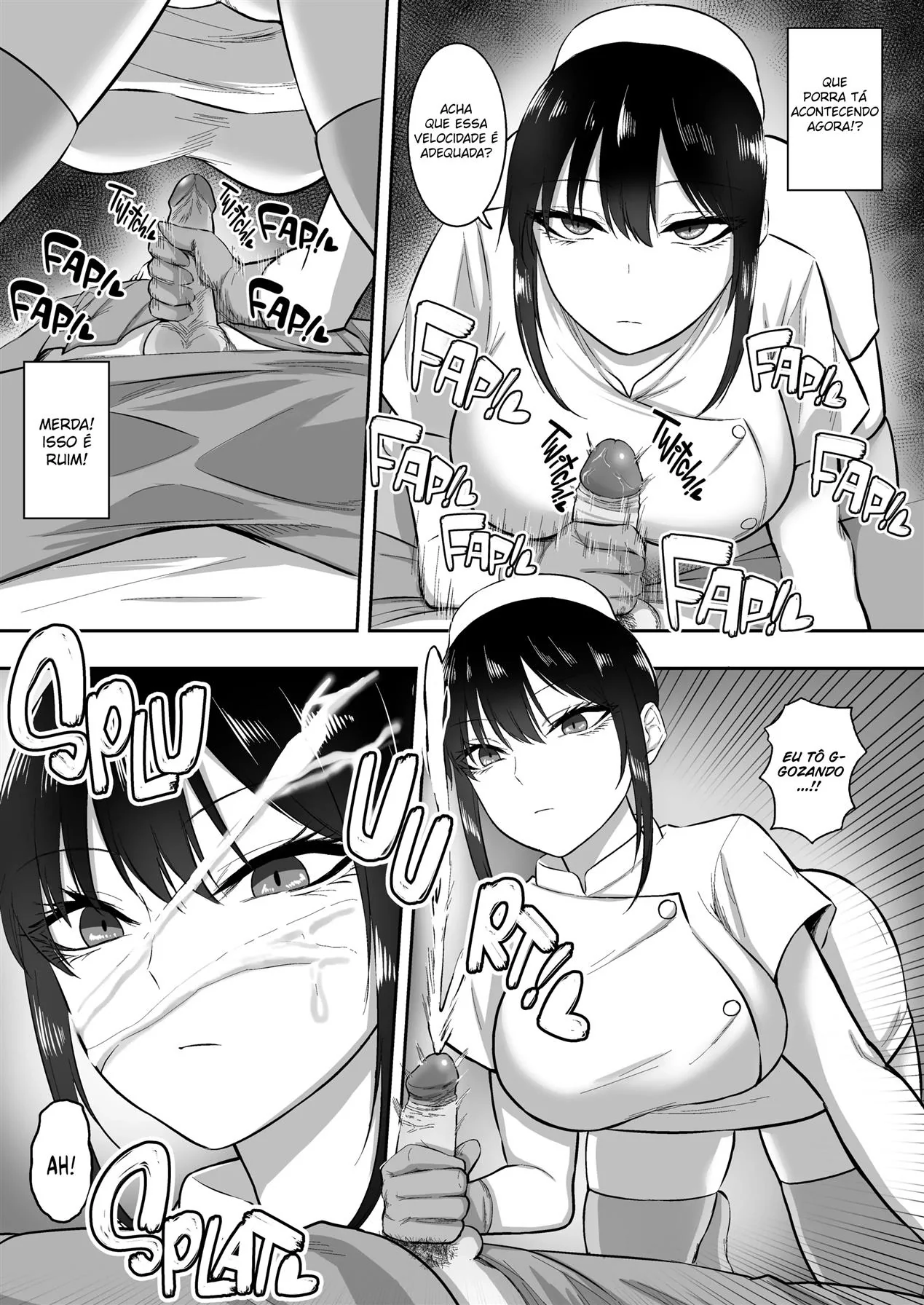 Enfermeira Piranha Ajuda Paciente com os Dois Braços Quebrados - Em Hentai HQ Brasileiro