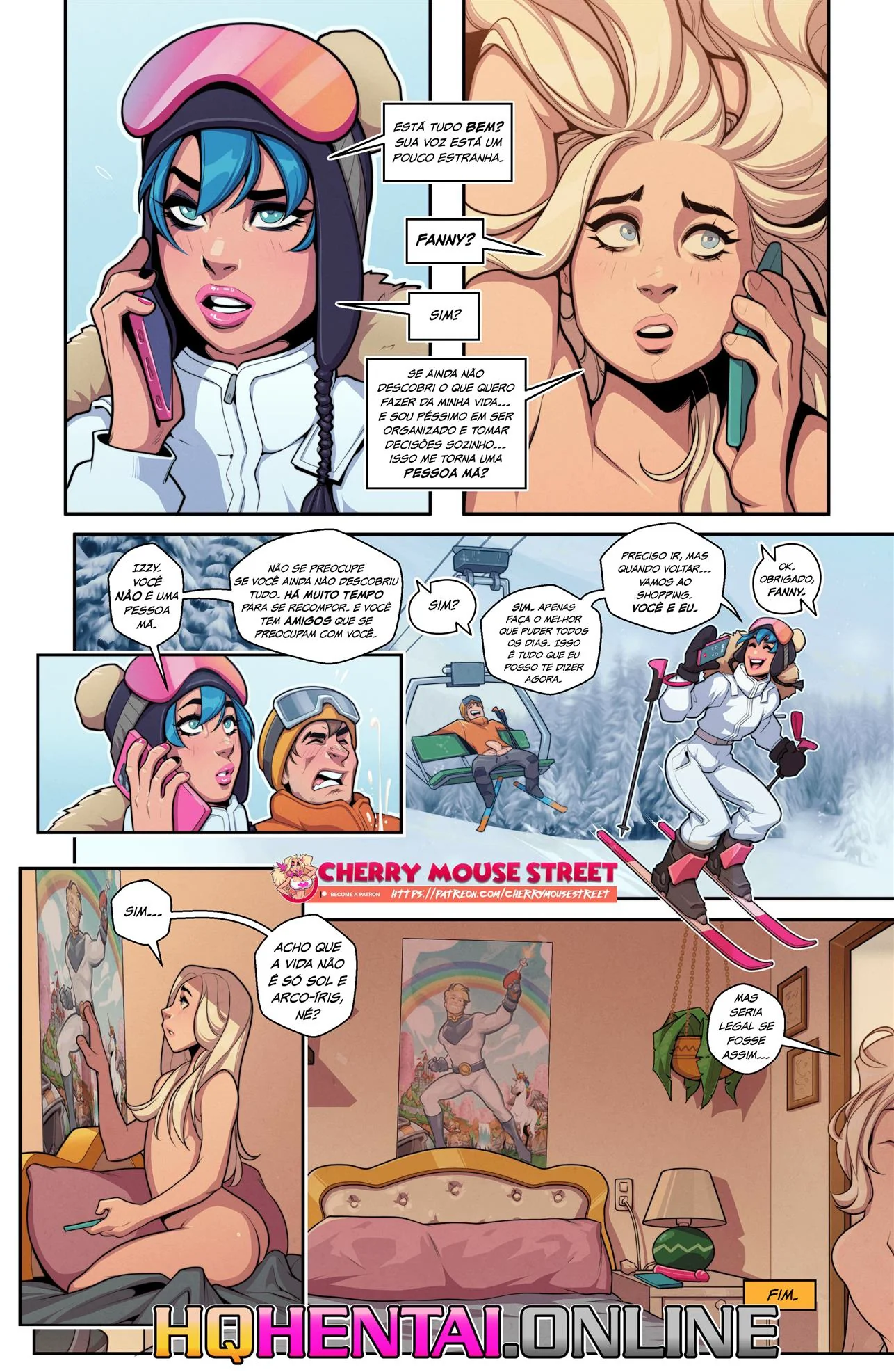 Fanny viajou e deixou Izzy na seca da piroca em HQ de hentai brasileiro