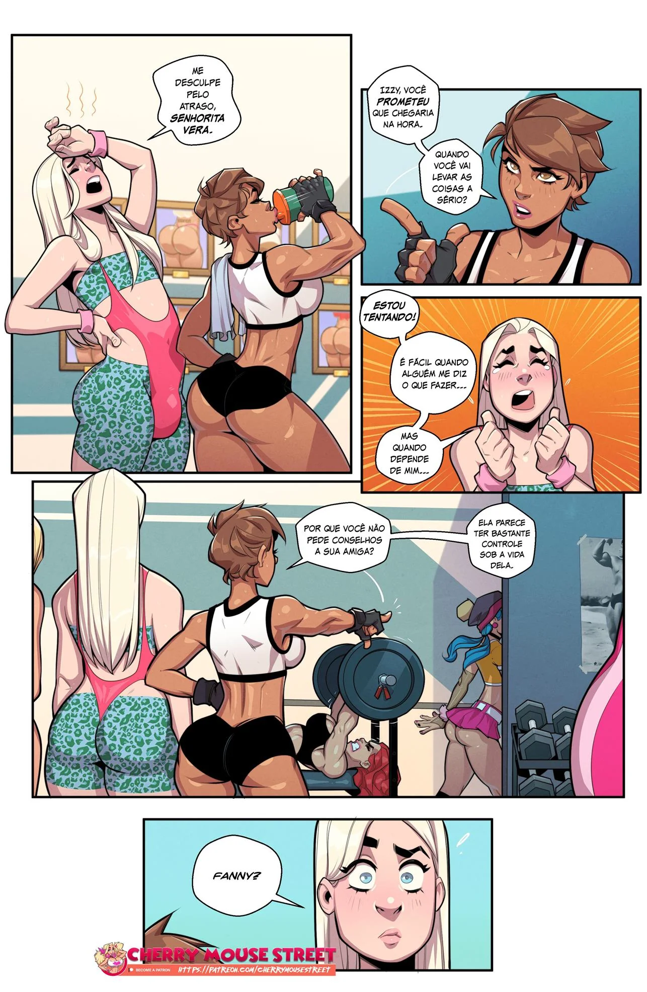 Fanny viajou e deixou Izzy na seca da piroca em HQ de hentai brasileiro