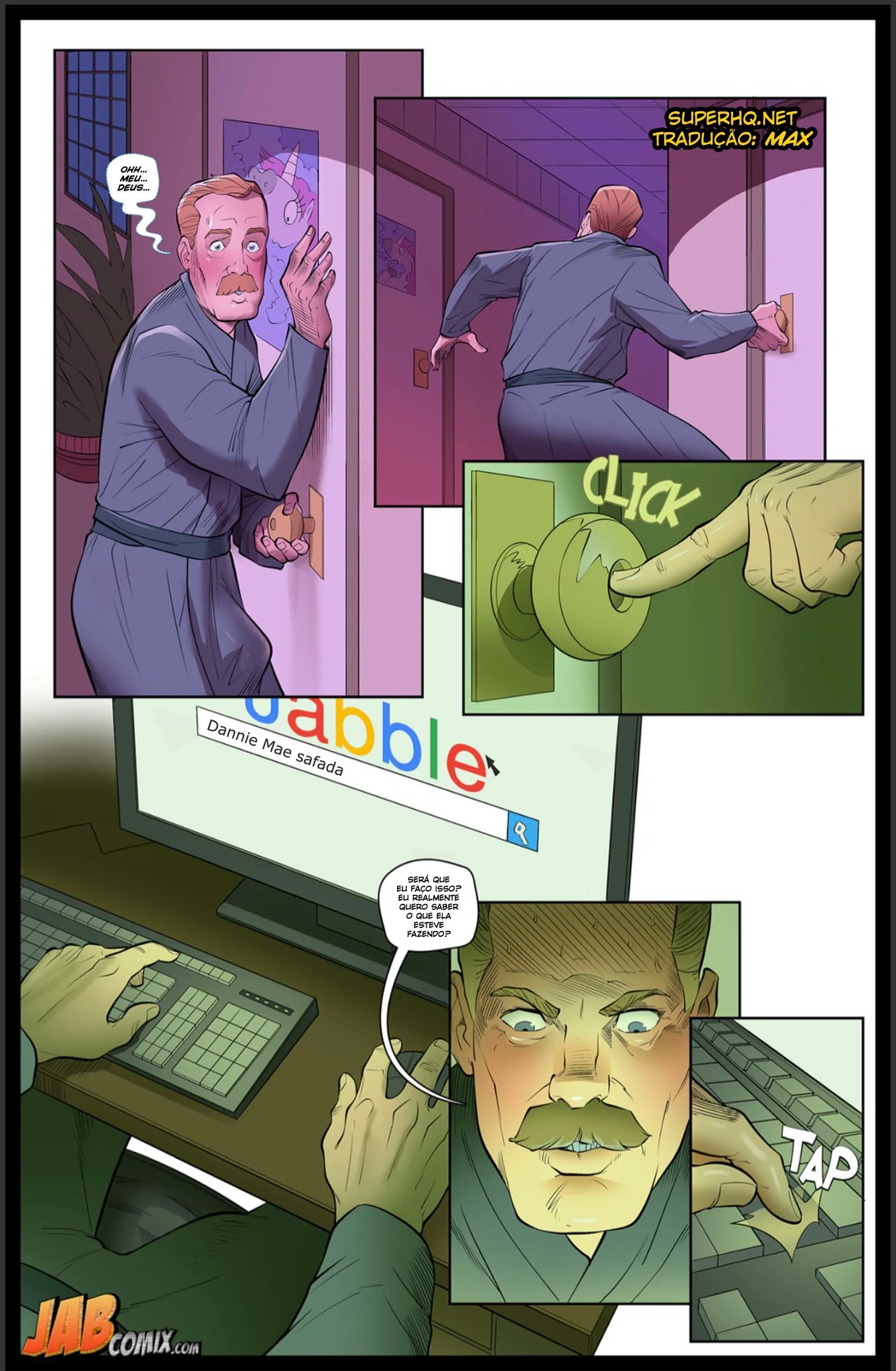 Fodendo a Loirinha na Live - Pai Tarado no Hentai Incesto em HQ Brasileiro