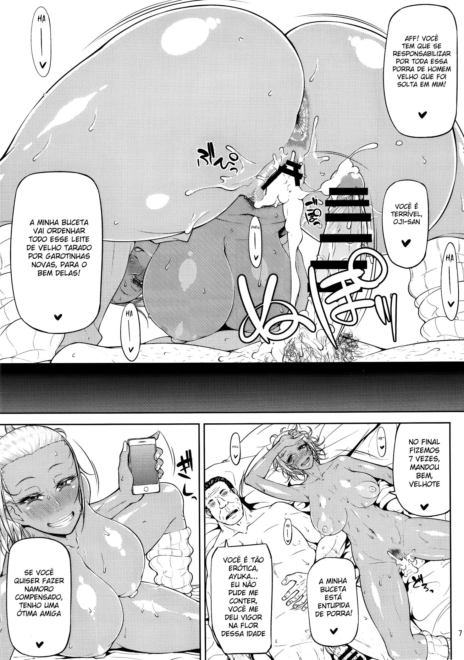 Gêmeas Safadas da Escola Levando Rola dos Tarados Velhos - Hentai HQ Brasileiro