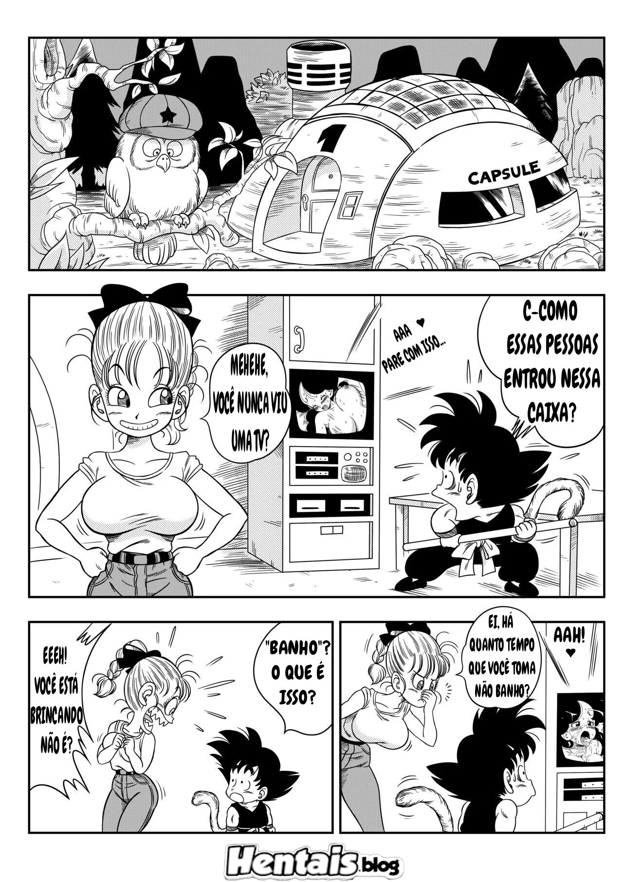 Goku Metendo na Buceta da Piranha da Bulma em Hentai HQ Brasileiro