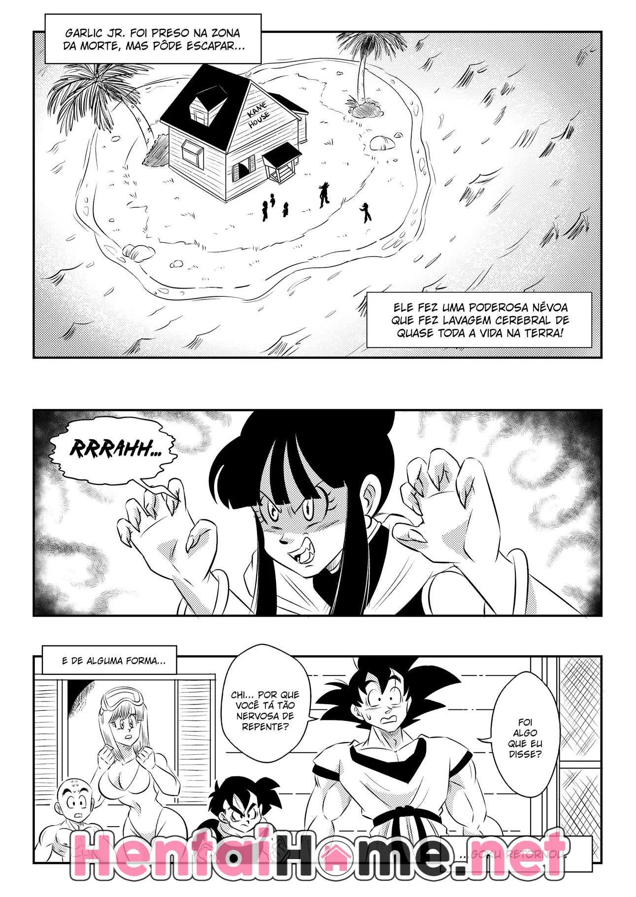 Goku Tarado: Comendo a Chi Chi Dominada Pela Névoa do Mal em Hentai HQ Brasileiro