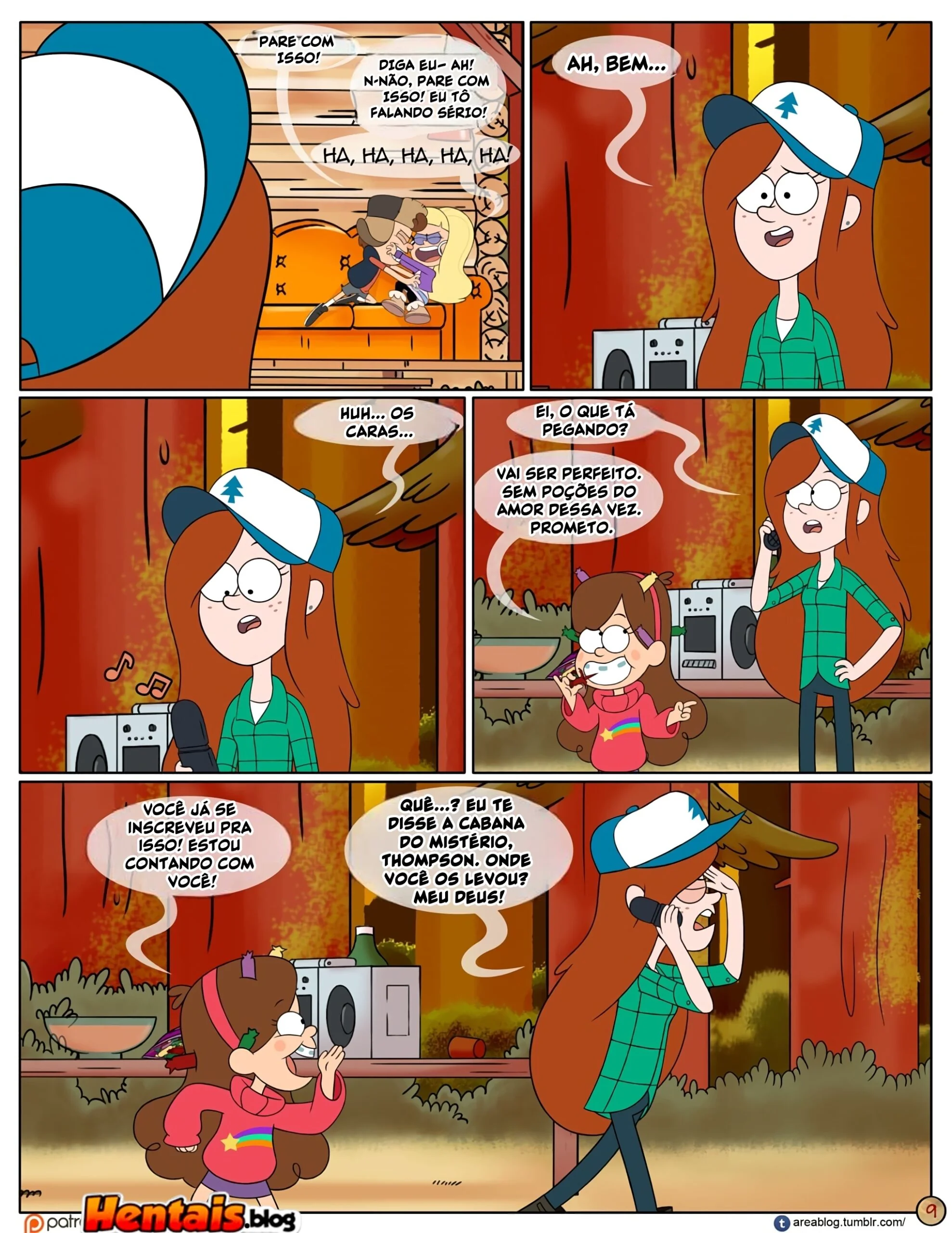 Gravity Falls HQ Porno: Próximo Verão - Mabel Ajuda os Gêmeos a Foder Pacifica em HQ Brasileiro