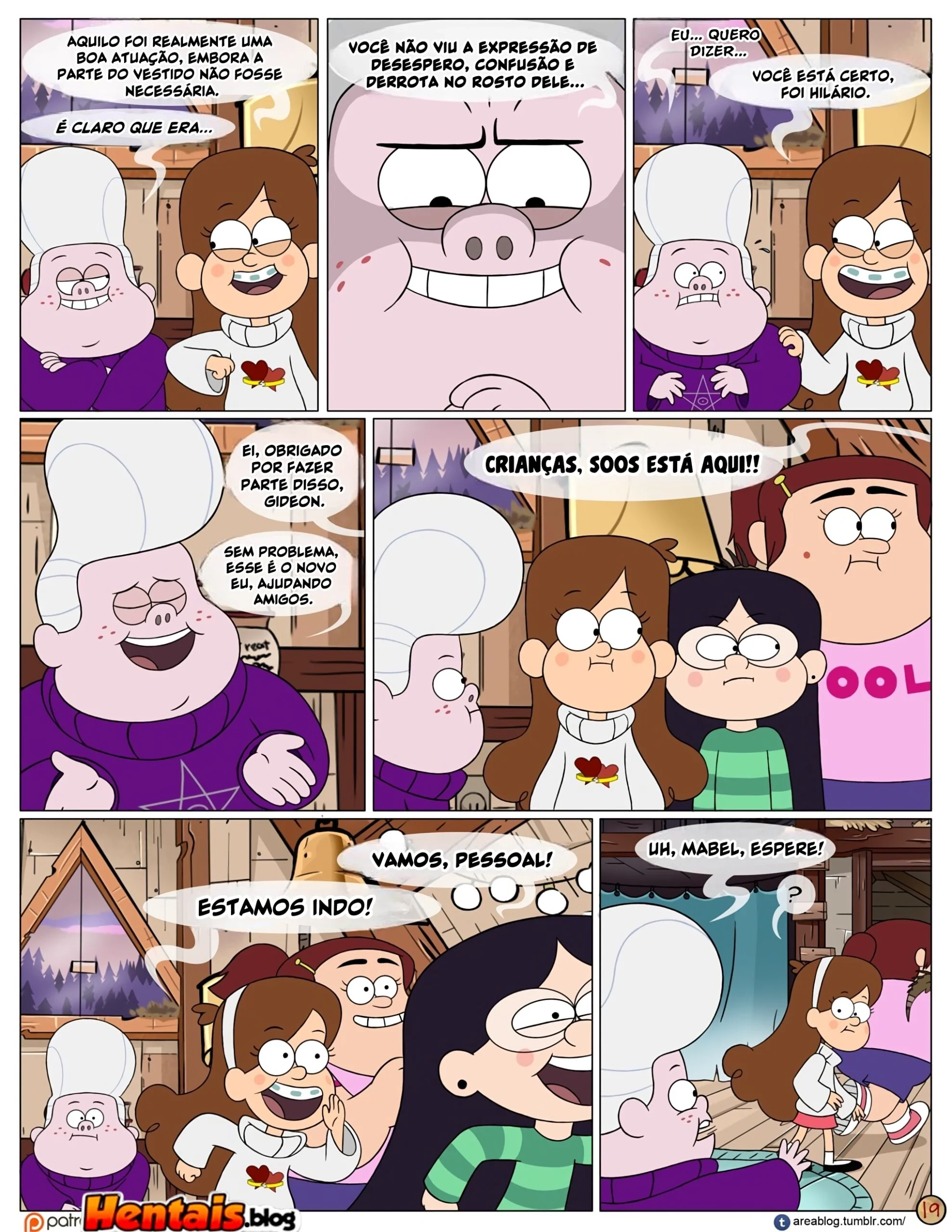 Gravity Falls HQ Porno: Próximo Verão - Mabel Ajuda os Gêmeos a Foder Pacifica em HQ Brasileiro