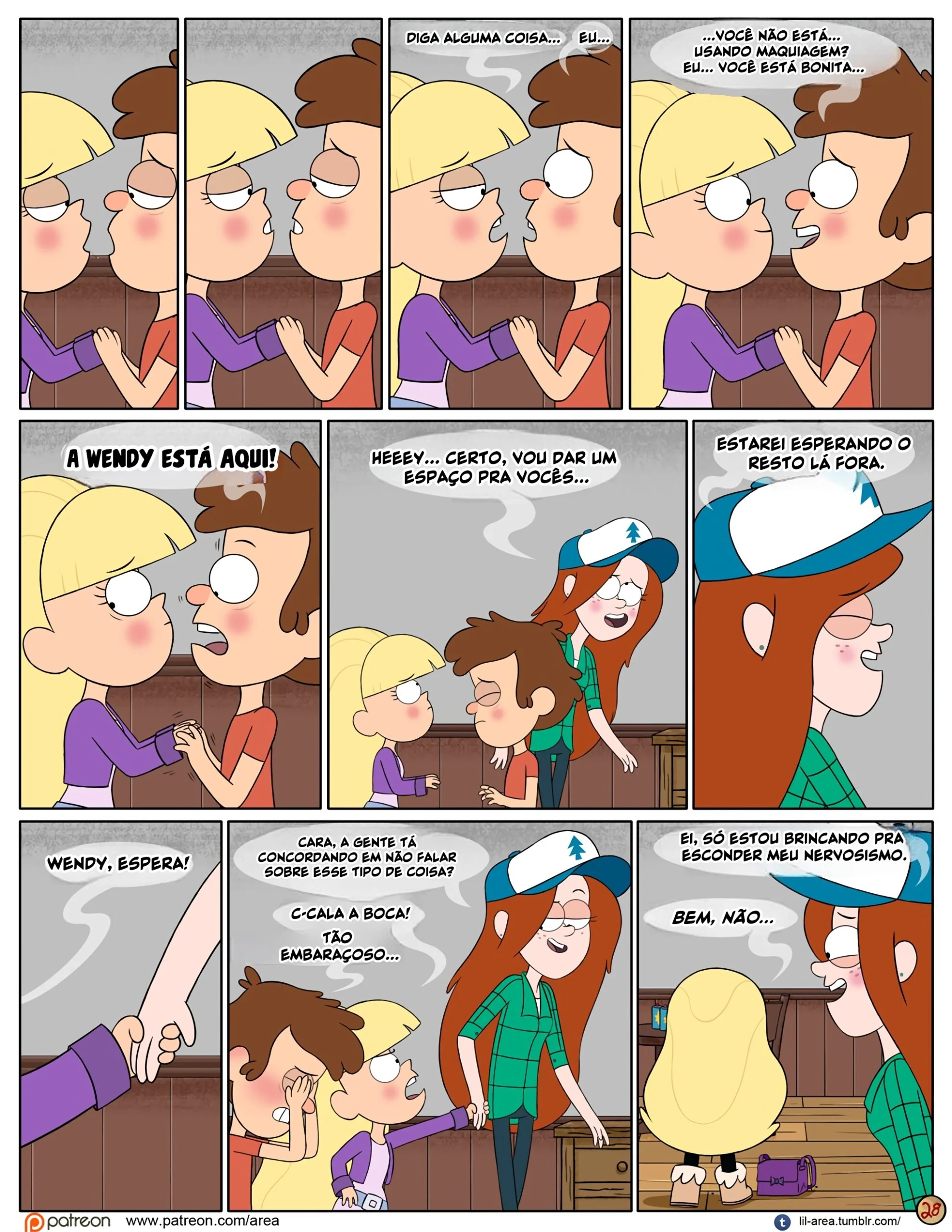 Gravity Falls HQ Porno: Próximo Verão - Mabel Ajuda os Gêmeos a Foder Pacifica em HQ Brasileiro