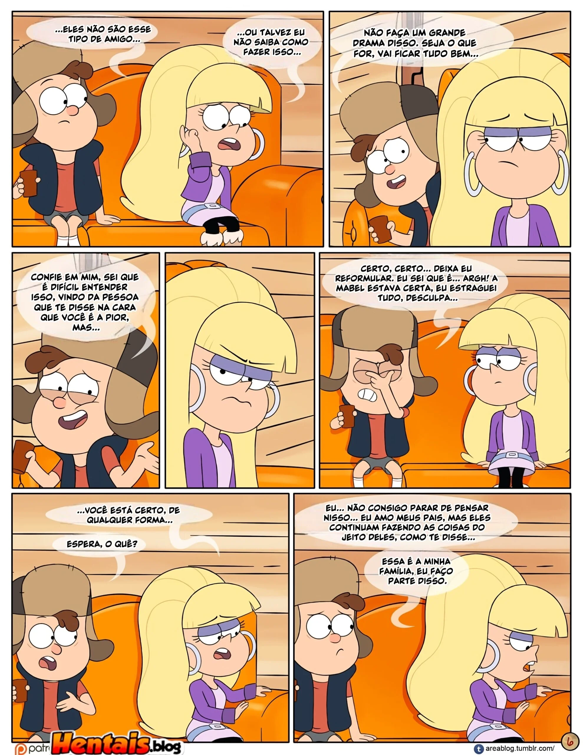 Gravity Falls HQ Porno: Próximo Verão - Mabel Ajuda os Gêmeos a Foder Pacifica em HQ Brasileiro