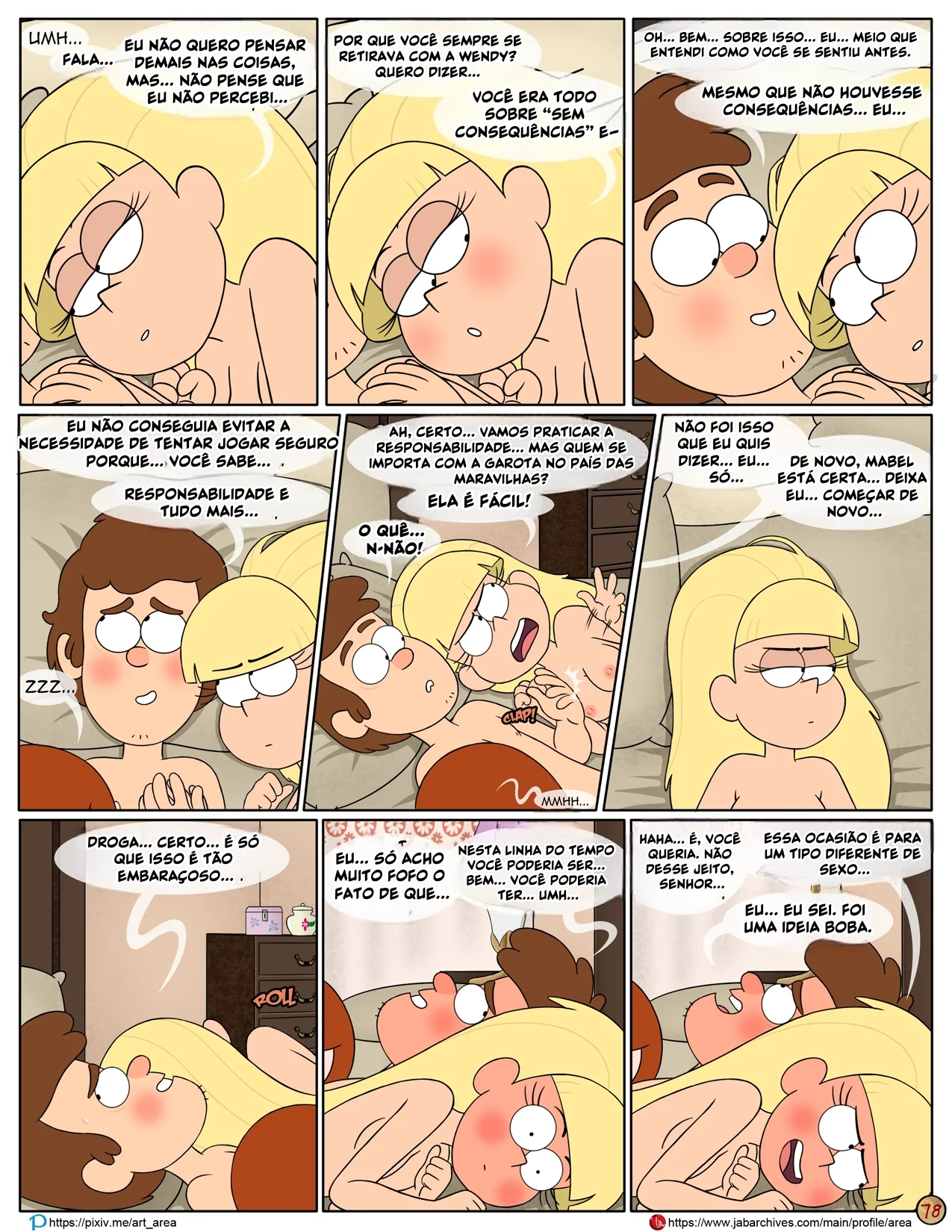 Gravity Falls HQ Porno: Próximo Verão - Mabel Ajuda os Gêmeos a Foder Pacifica em HQ Brasileiro