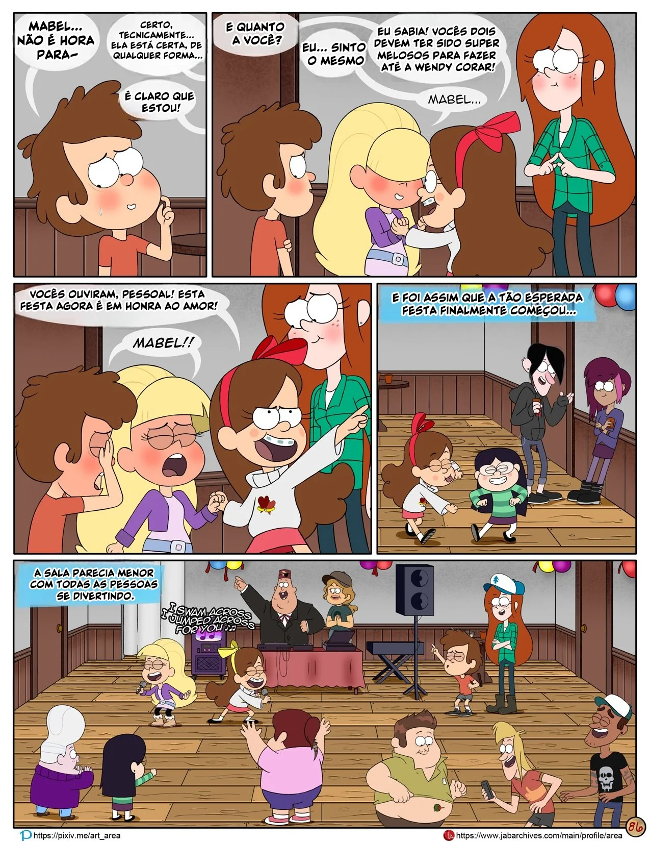 Gravity Falls HQ Porno: Próximo Verão - Mabel Ajuda os Gêmeos a Foder Pacifica em HQ Brasileiro