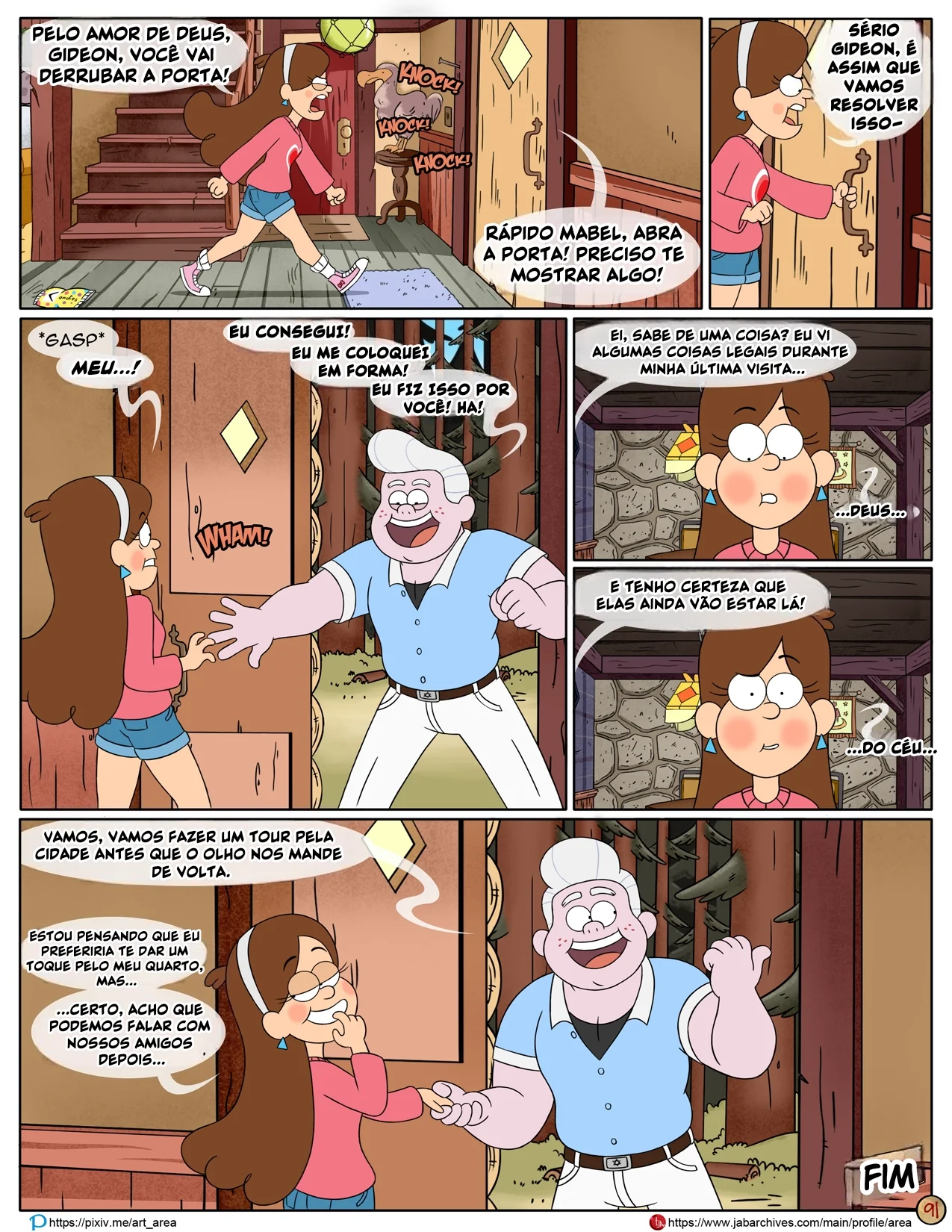 Gravity Falls HQ Porno: Próximo Verão - Mabel Ajuda os Gêmeos a Foder Pacifica em HQ Brasileiro