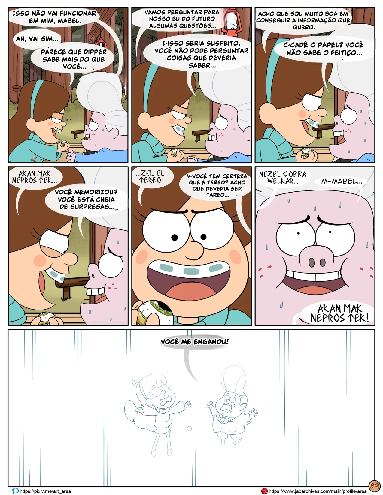 Gravity Falls HQ Porno: Próximo Verão - Mabel Ajuda os Gêmeos a Foder Pacifica em HQ Brasileiro
