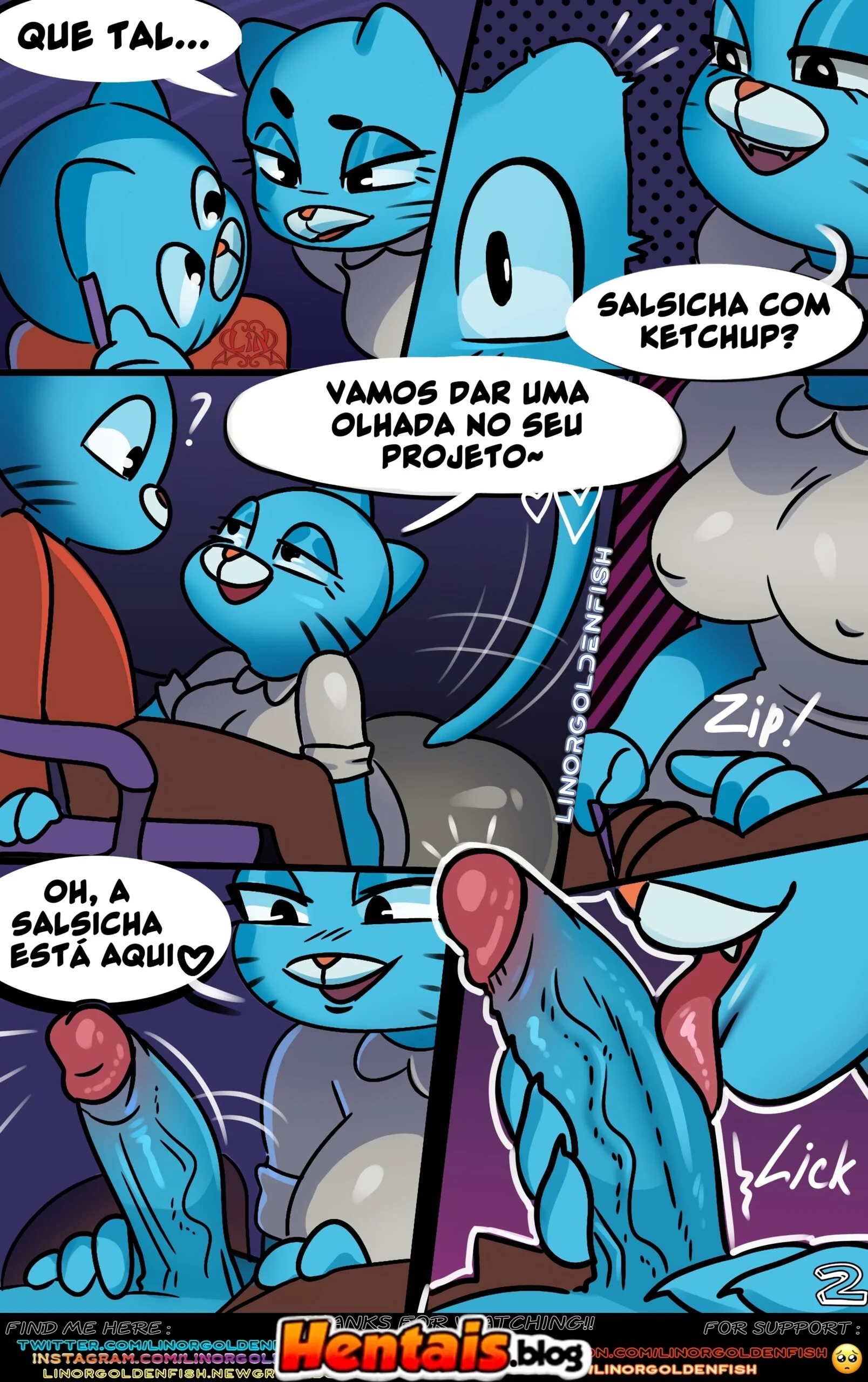 Gumball: Piranha na Escola - A Tarefa de Casa Safada em Hentai HQ