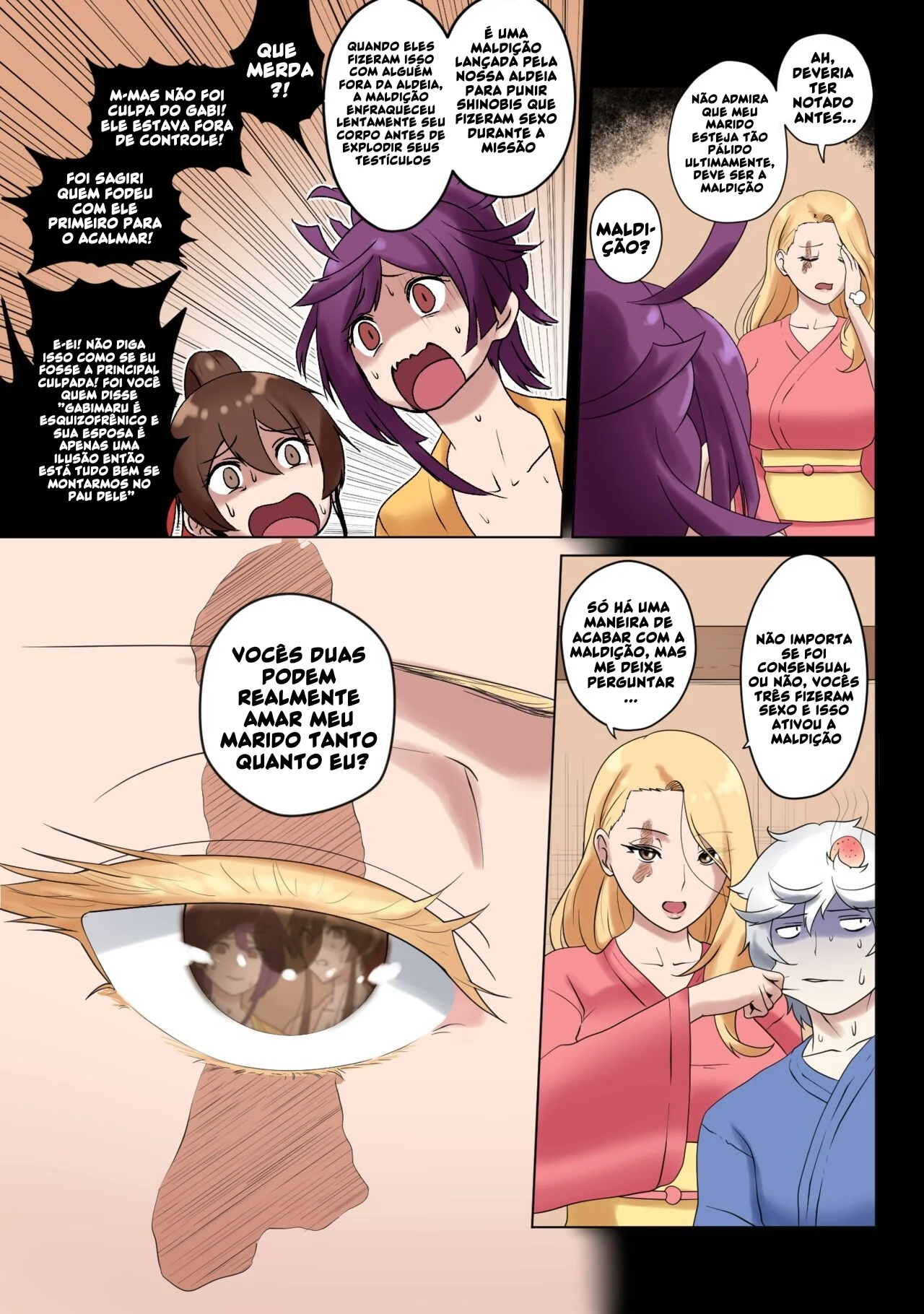 Jigokuraku Hentai: Inferno do Céu - Piranha leva piroca no cu em Hentai HQ Brasileiro