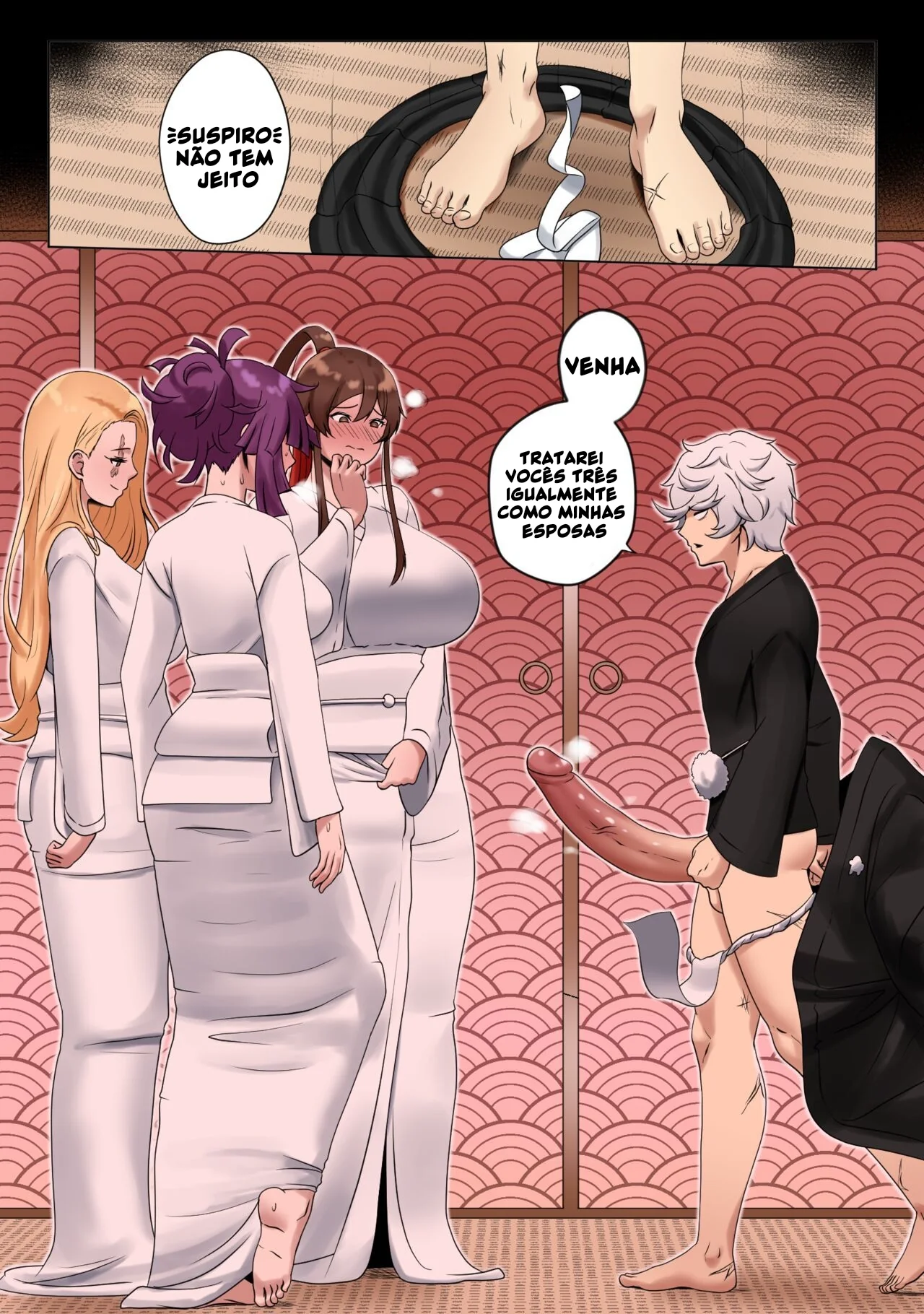 Jigokuraku Hentai: Inferno do Céu - Piranha leva piroca no cu em Hentai HQ Brasileiro