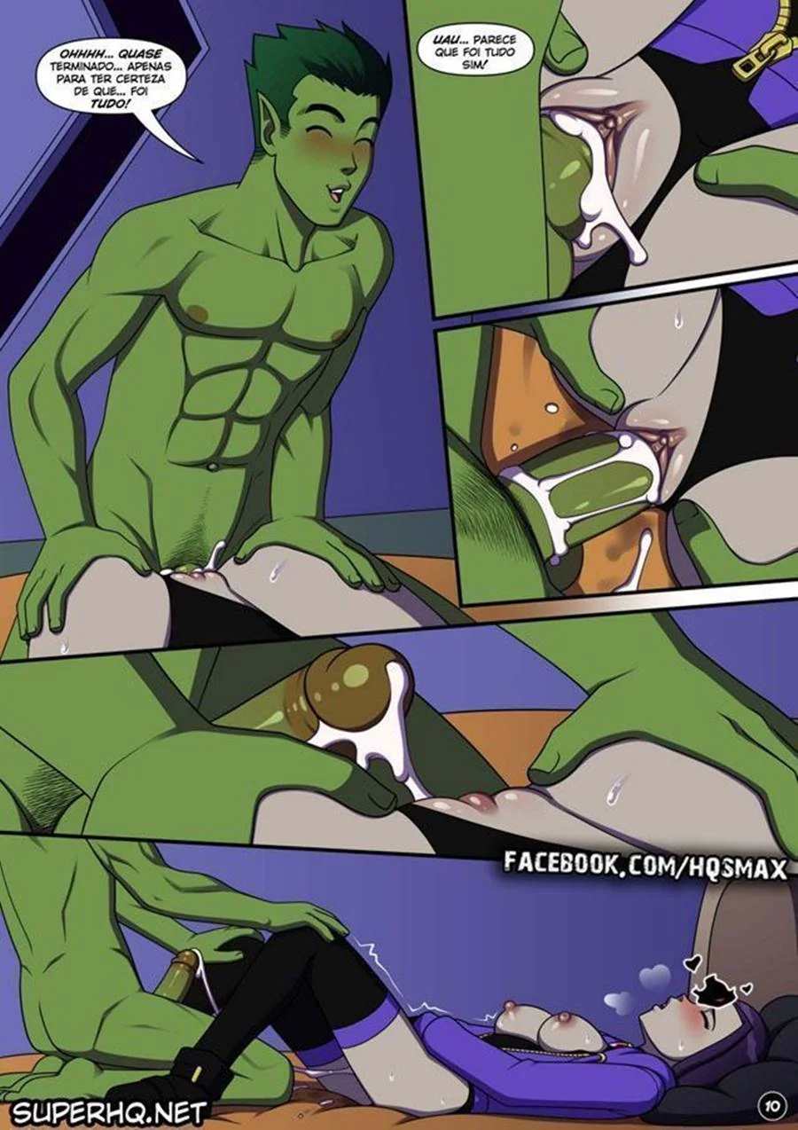 Jovens Titãs Hentai: Mutano Arromba o Cu da Ravena em HQ Brasileiro