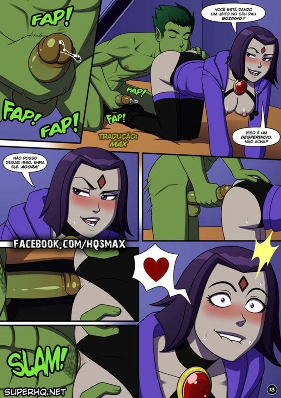 Jovens Titãs Hentai: Mutano Arromba o Cu da Ravena em HQ Brasileiro