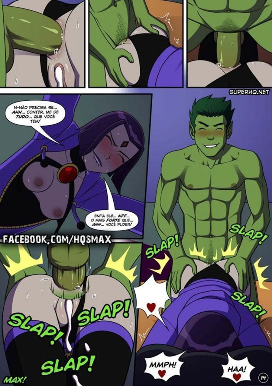 Jovens Titãs Hentai: Mutano Arromba o Cu da Ravena em HQ Brasileiro