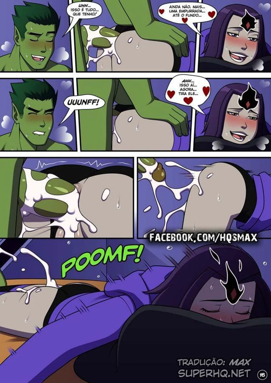 Jovens Titãs Hentai: Mutano Arromba o Cu da Ravena em HQ Brasileiro