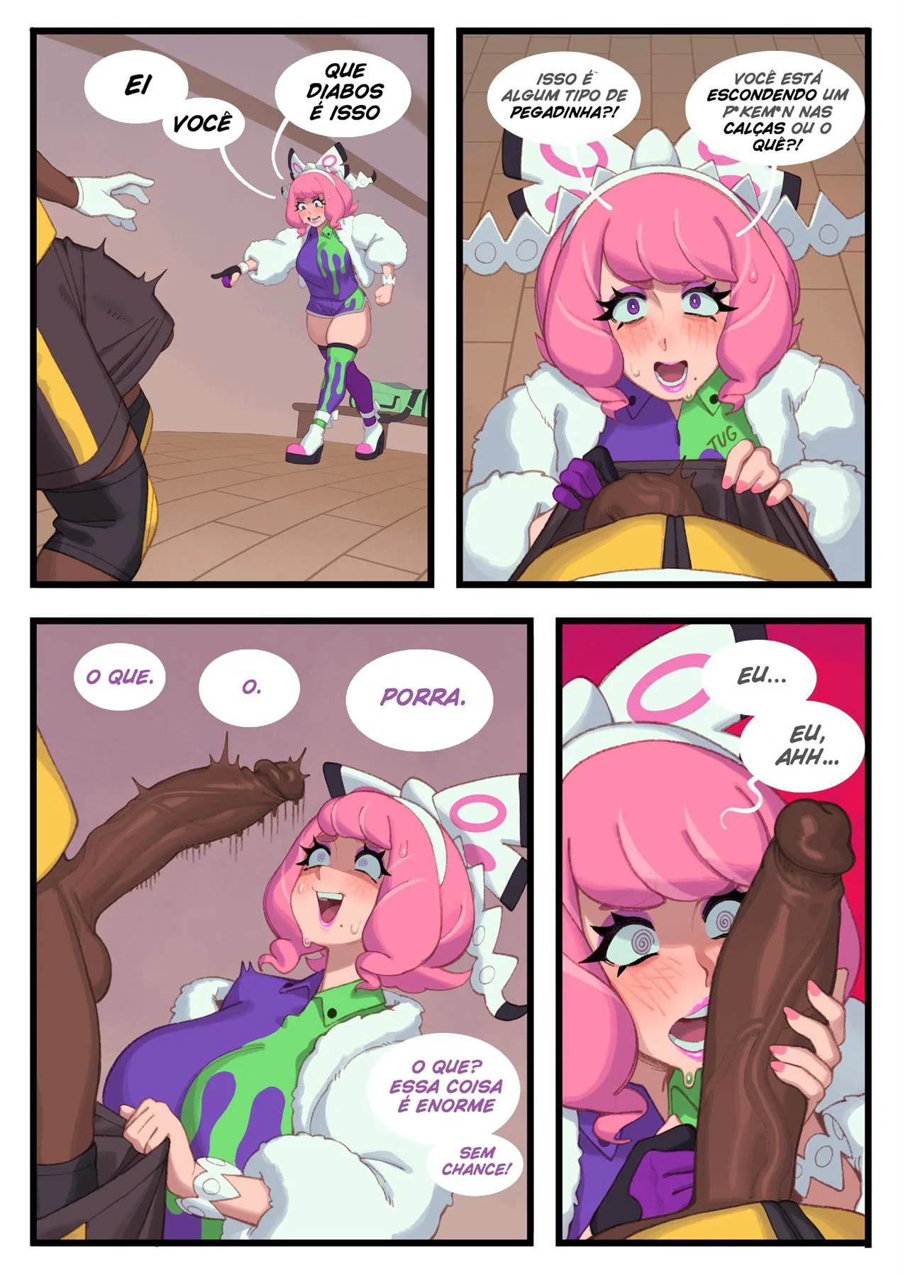 Klara e a Piroca Gigante - A Piranha do Dojo Pokemon Interracial em HQ Brasileiro Klara e a Piroca Gigante - A Piranha do Dojo Pokemon Interracial em HQ Brasileiro