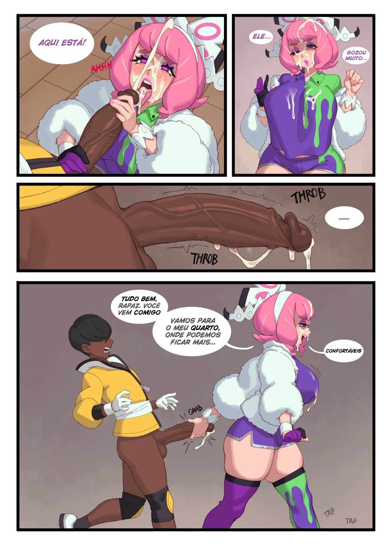 Klara e a Piroca Gigante - A Piranha do Dojo Pokemon Interracial em HQ Brasileiro Klara e a Piroca Gigante - A Piranha do Dojo Pokemon Interracial em HQ Brasileiro