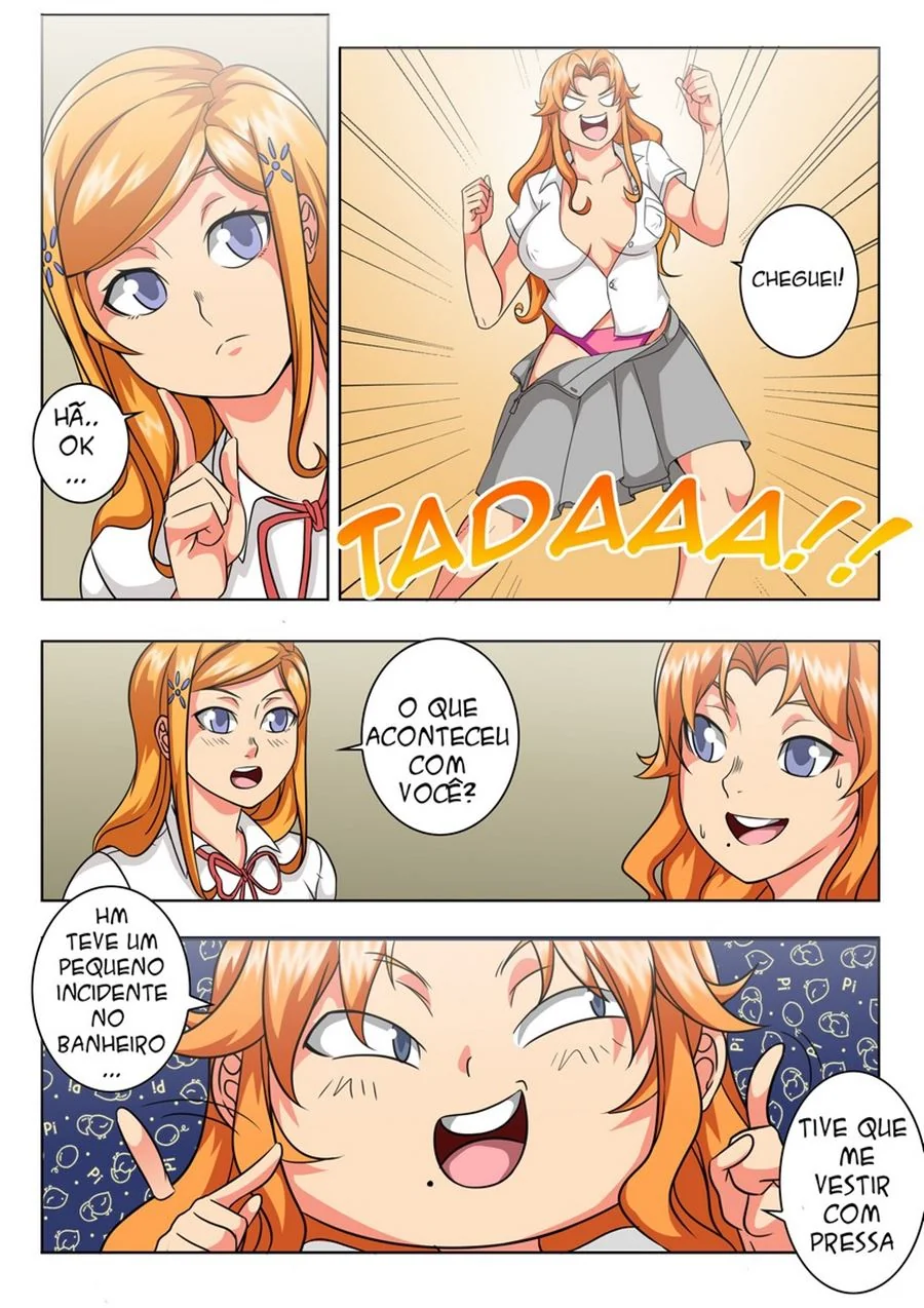 Kon se dá bem com Orihime e Ichigo em Bleach - Hentai HQ Brasileiro