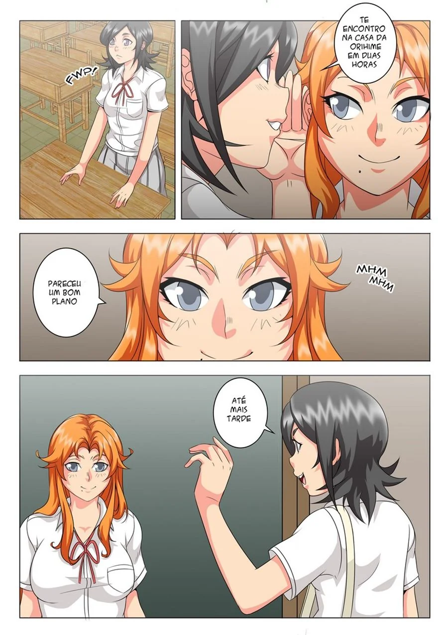 Kon se dá bem com Orihime e Ichigo em Bleach - Hentai HQ Brasileiro