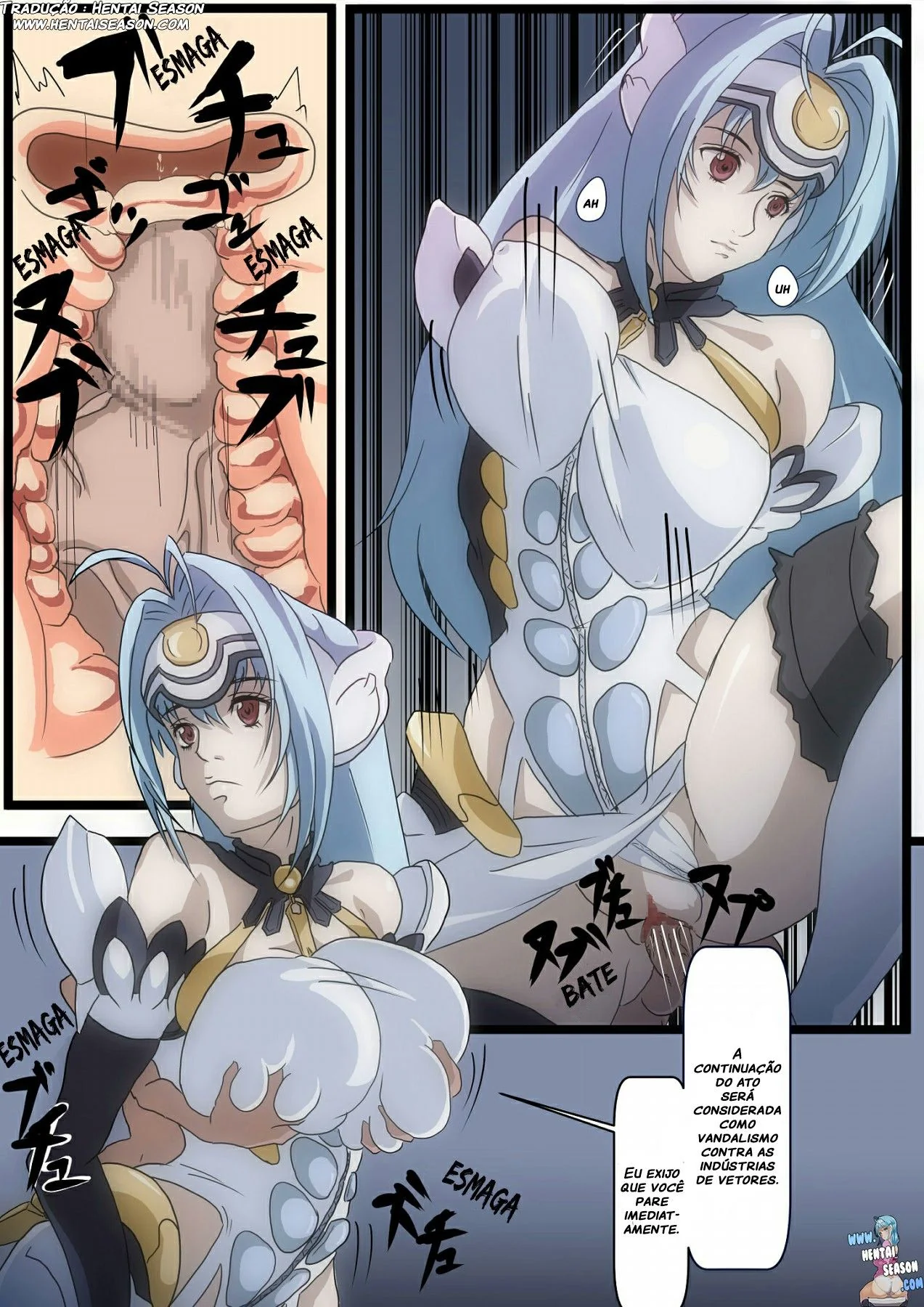 Kos-mos do Planeta dos Prazeres Extremos: A Guerra das Picas em Xenosaga" em Hentai HQ