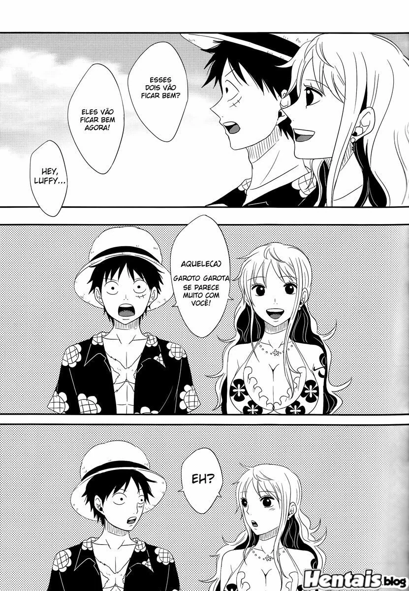 Luffy e a putaria com as gostosas das amigas em anime hentai HQ