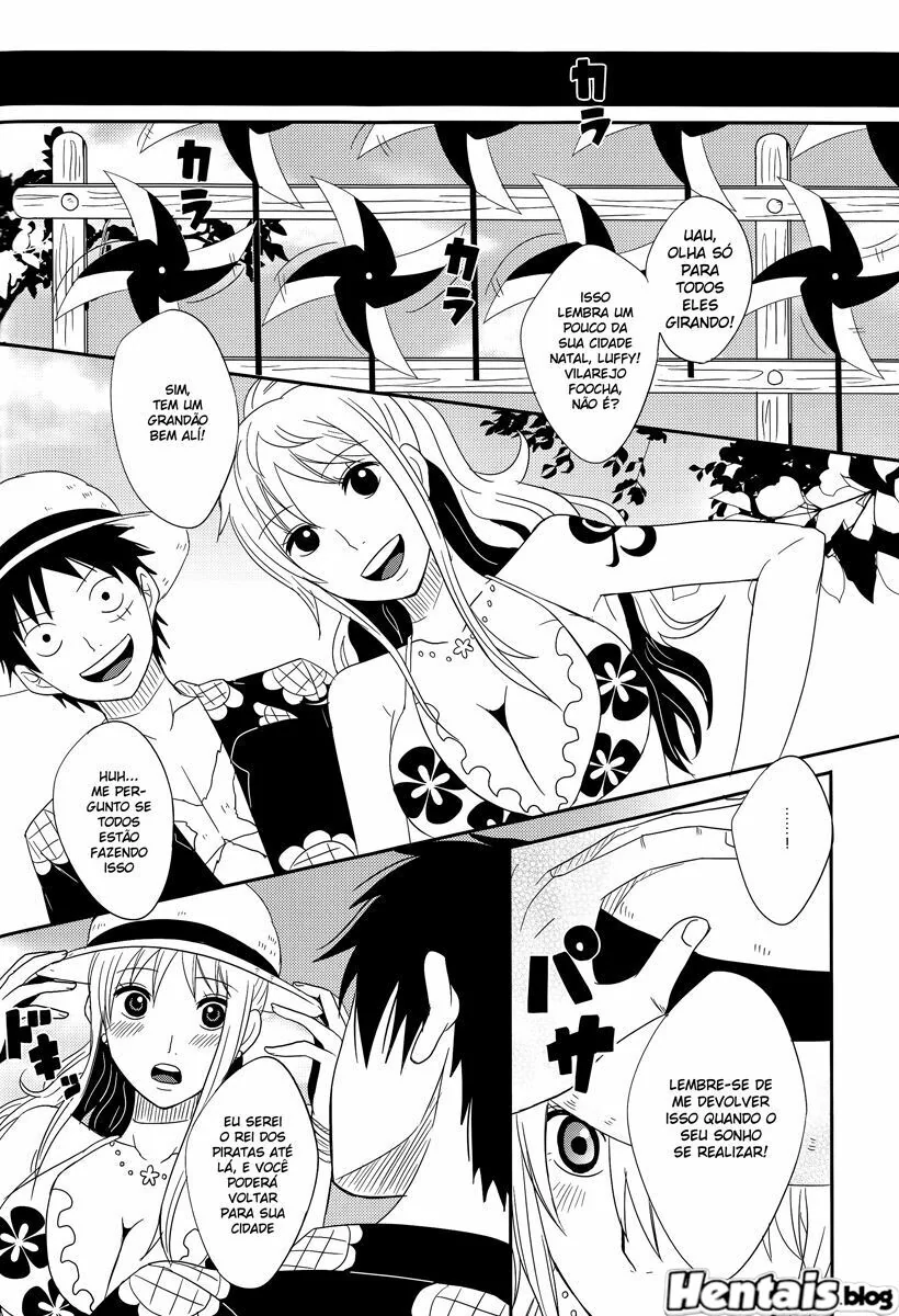 Luffy e a putaria com as gostosas das amigas em anime hentai HQ