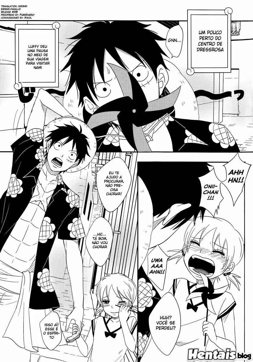 Luffy e a putaria com as gostosas das amigas em anime hentai HQ