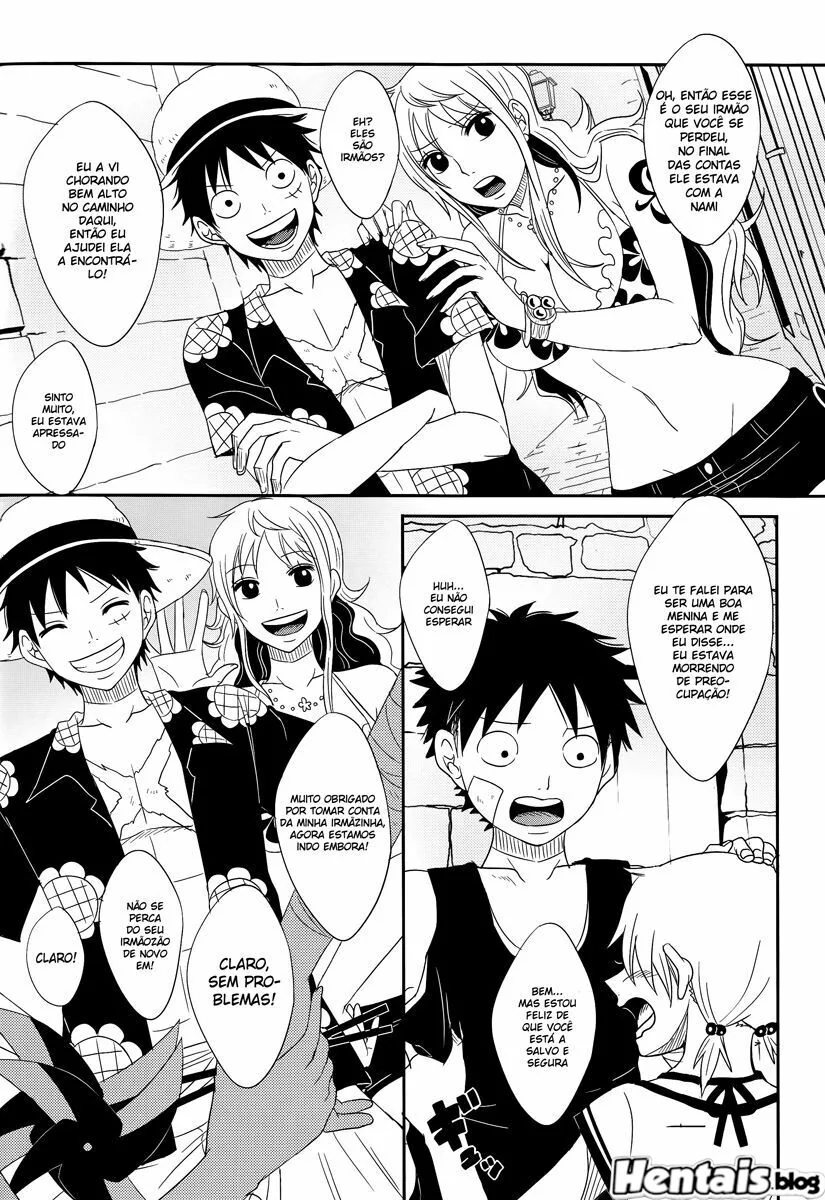 Luffy e a putaria com as gostosas das amigas em anime hentai HQ