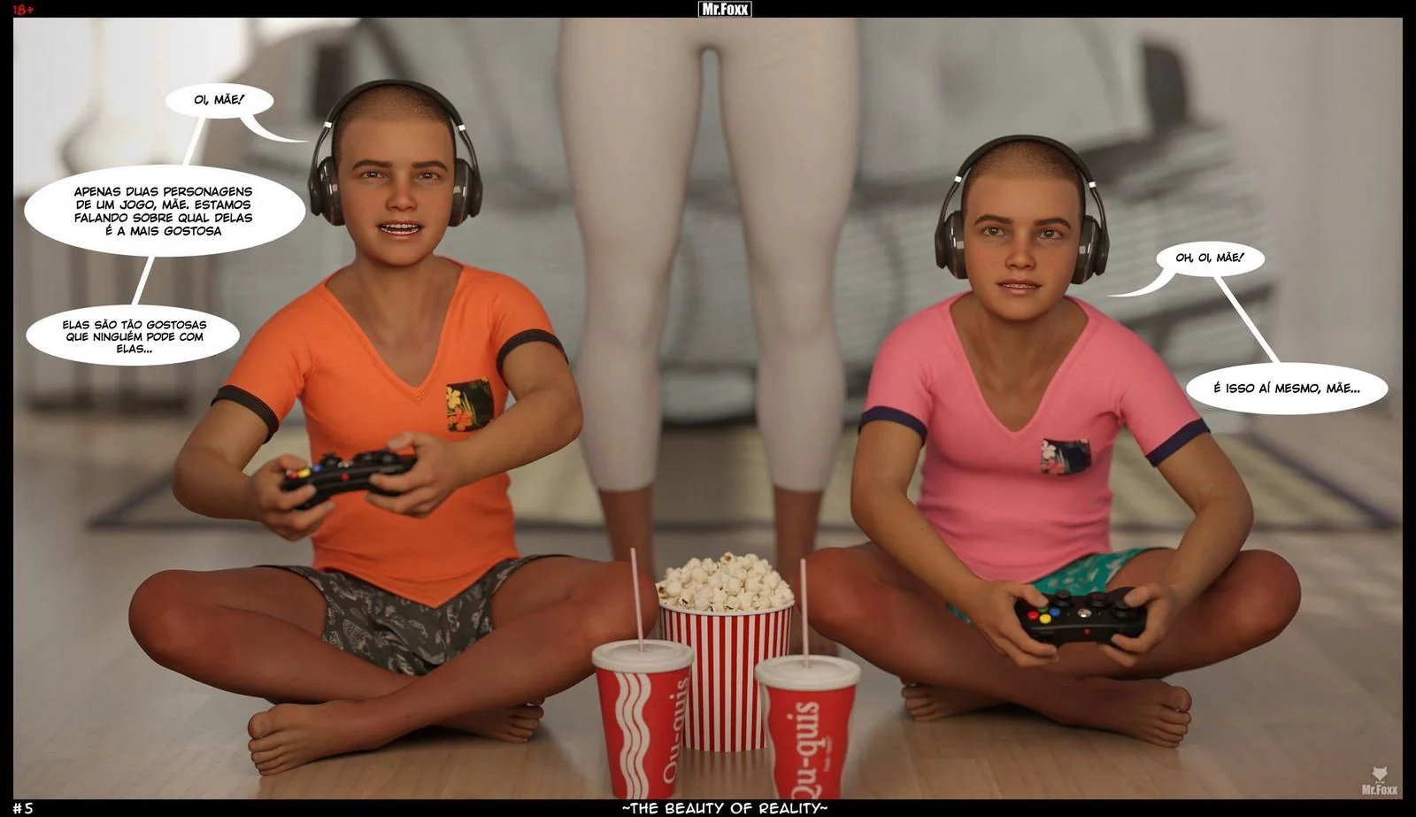 Mamãe Piranha Ensina Filhos a Respeitar uma Buceta de Verdade em Hentai HQ Brasileiro