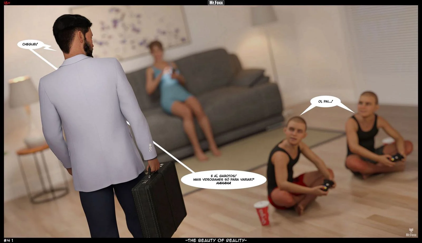 Mamãe Piranha Ensina Filhos a Respeitar uma Buceta de Verdade em Hentai HQ Brasileiro