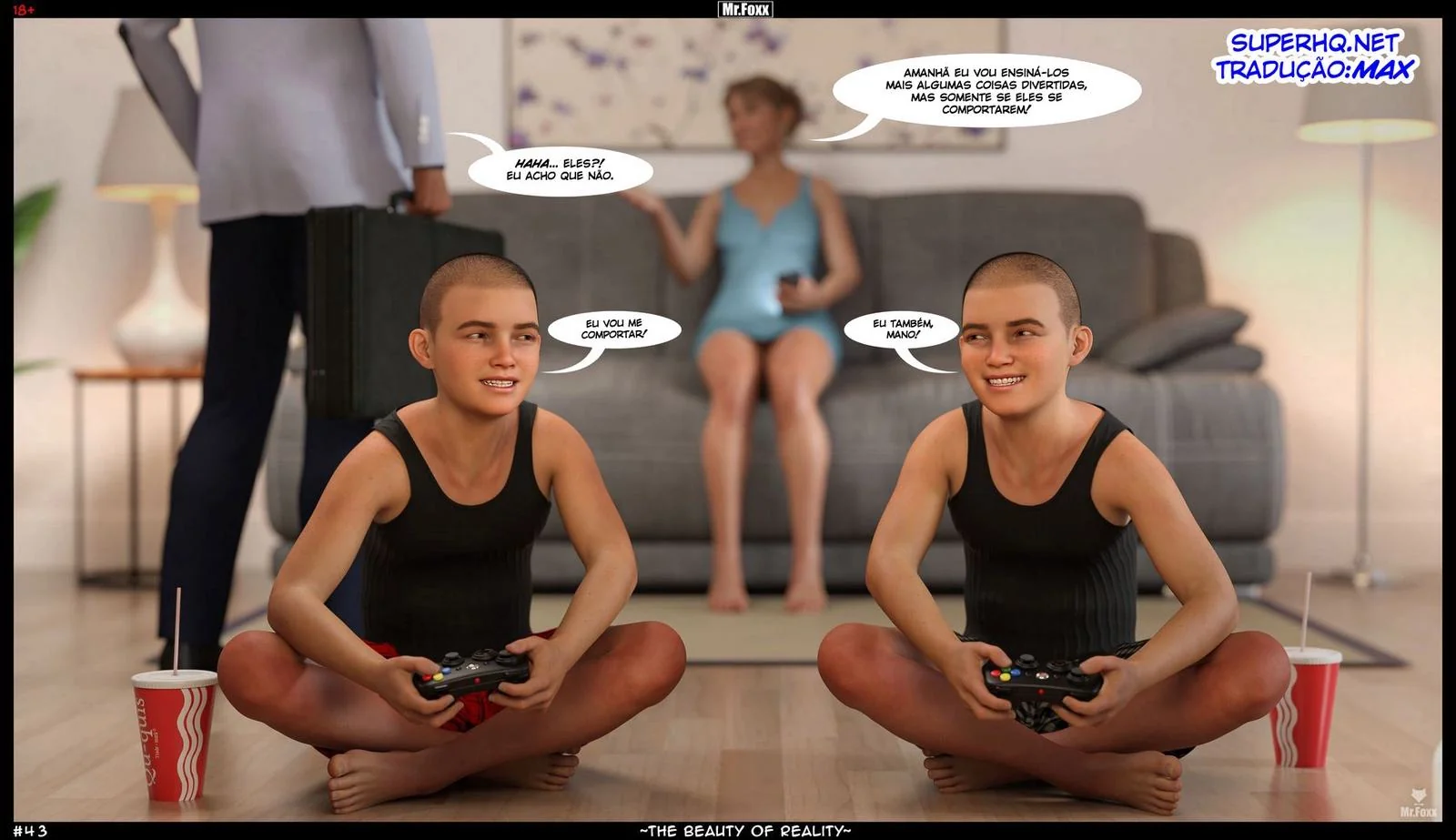 Mamãe Piranha Ensina Filhos a Respeitar uma Buceta de Verdade em Hentai HQ Brasileiro