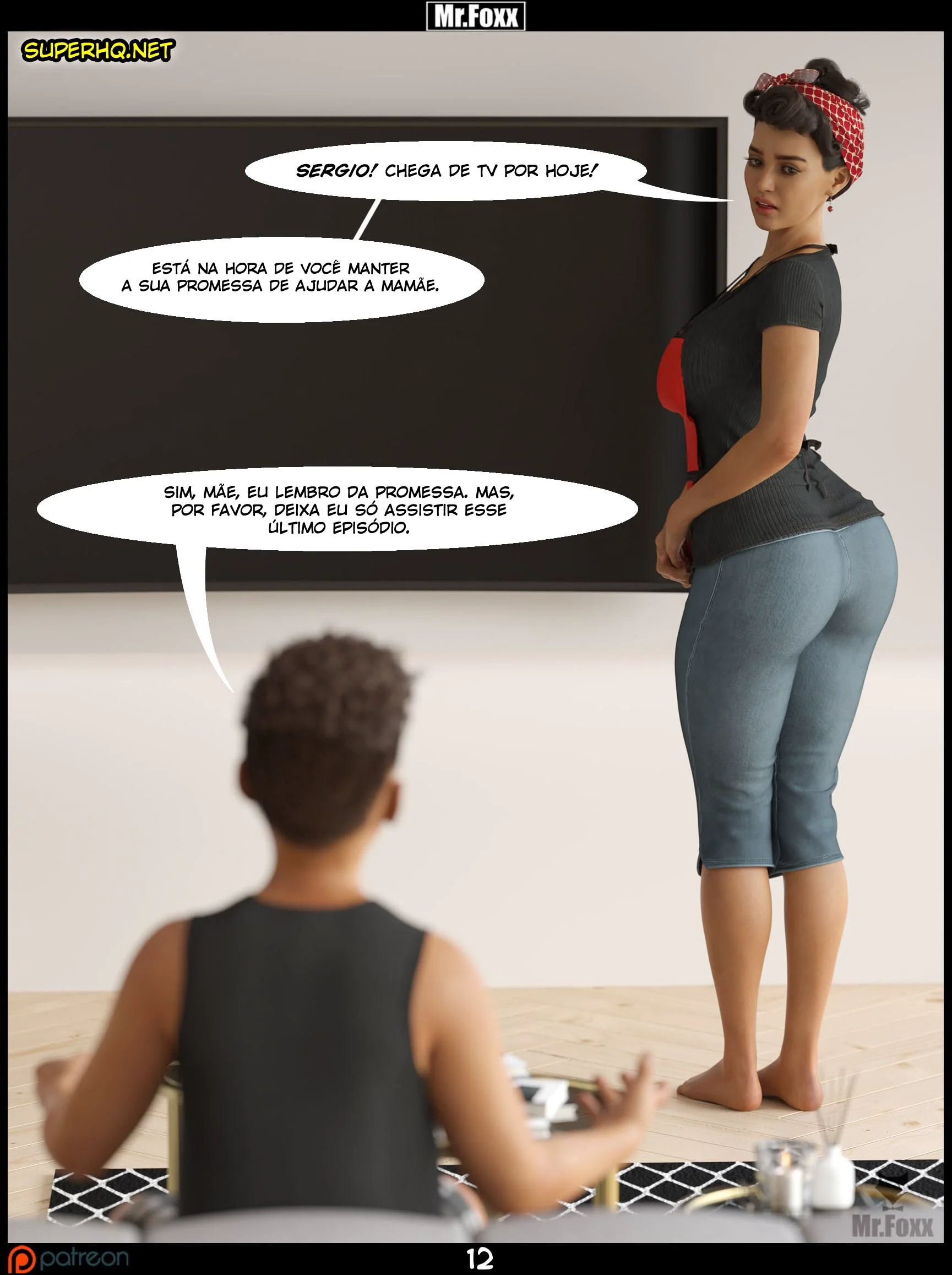 Mamãe Safada e o Filhão Preguiçoso: Troca de Favores bem Picantes em Hentai HQ Brasileiro