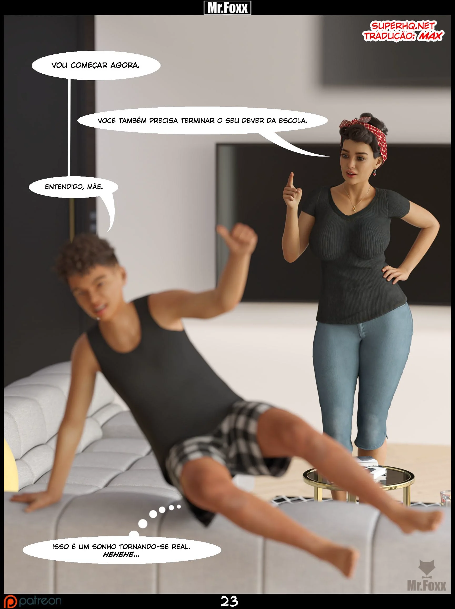 Mamãe Safada e o Filhão Preguiçoso: Troca de Favores bem Picantes em Hentai HQ Brasileiro