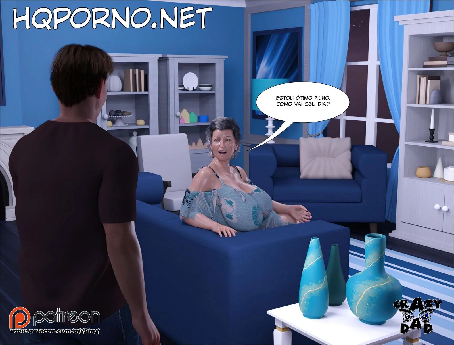 Mamãe Tarada: Liberando a Buceta pro Filho Meter a Piroca em Hentai HQ Brasileiro