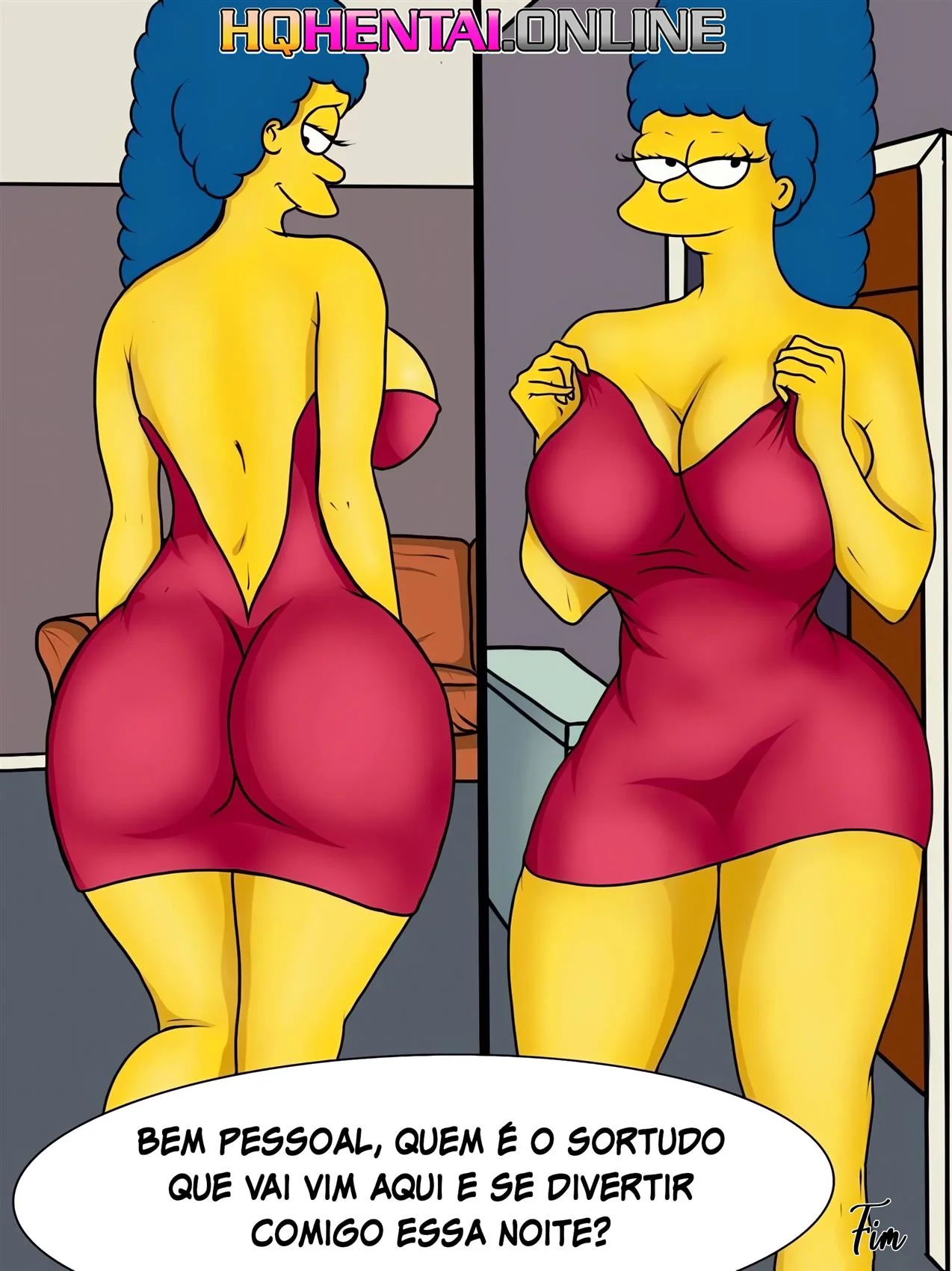 Marge, a Piranha dos Simpsons, Agora é Stripper e Toma Pirocada no Buraco dos Peitos - Em HQ Brasileiro