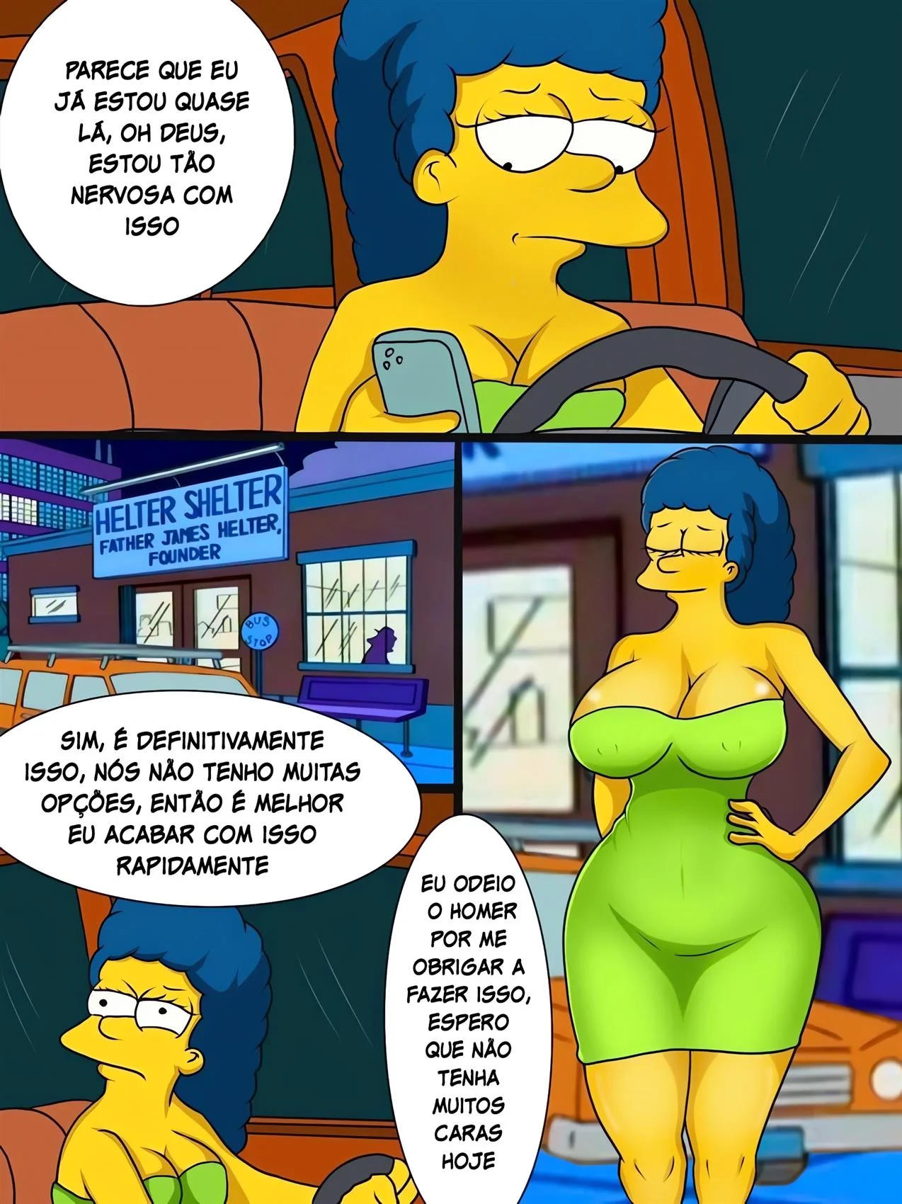 Marge, a Piranha dos Simpsons, Agora é Stripper e Toma Pirocada no Buraco dos Peitos - Em HQ Brasileiro